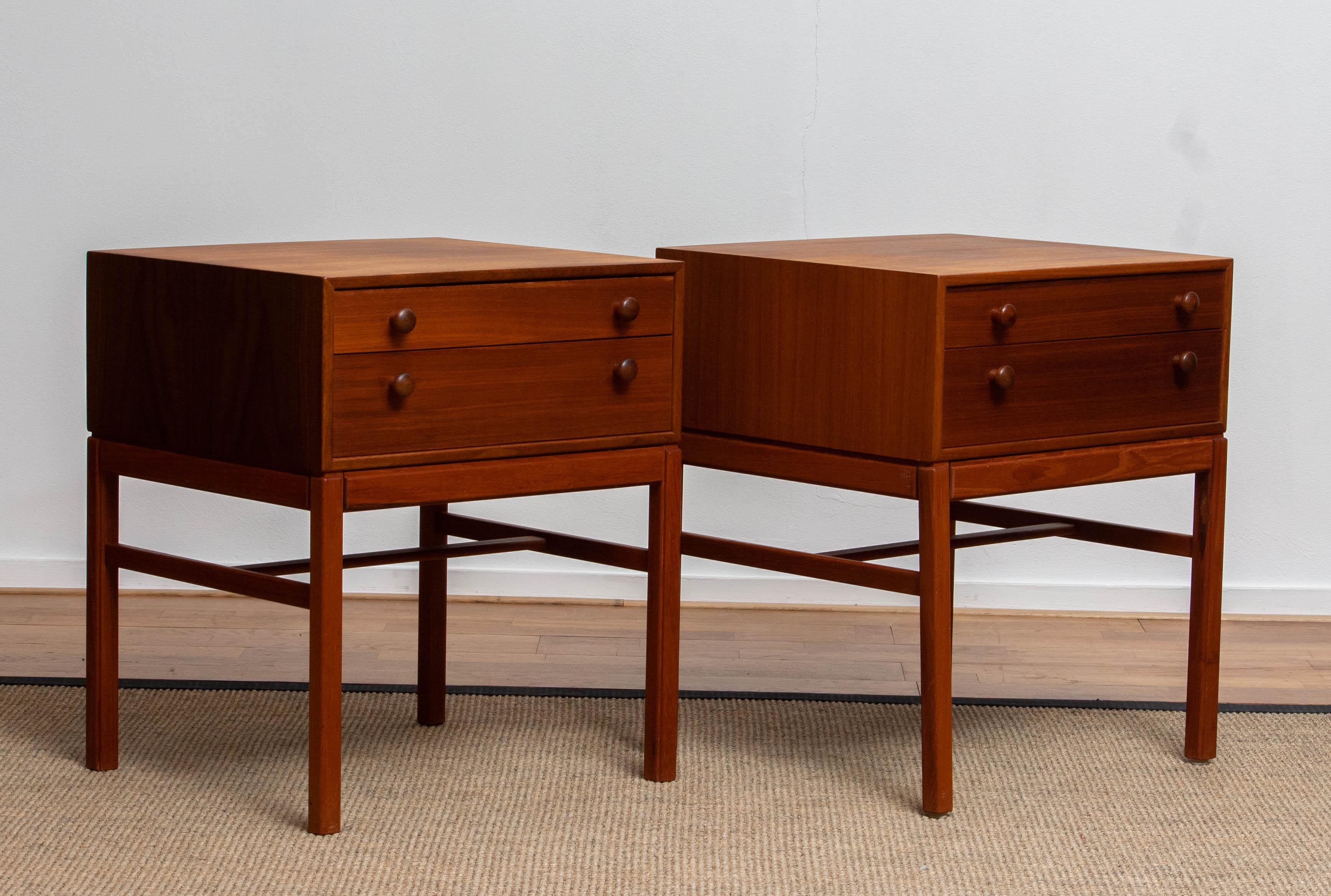 1960s Teak Casino Nightstands, Side Tables by Engström & Myrstrand, Tingströms 2