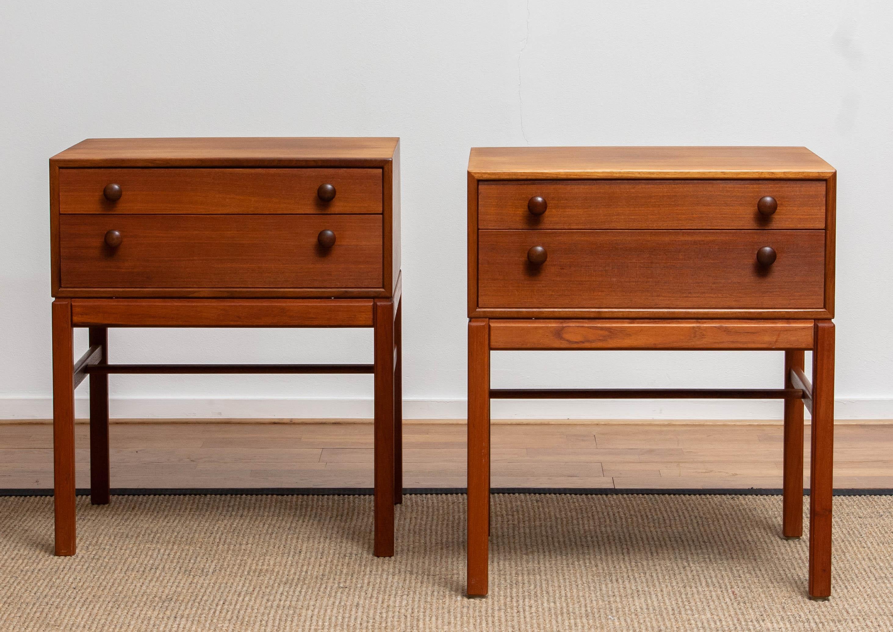 1960s, Teak Casino Nightstands, Side Tables by Engström & Myrstrand, Tingströms 2