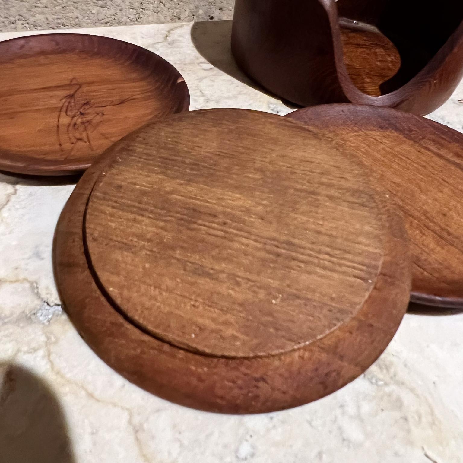 20th Century 1960s Teak Coaster Set of Five Barware Denmark