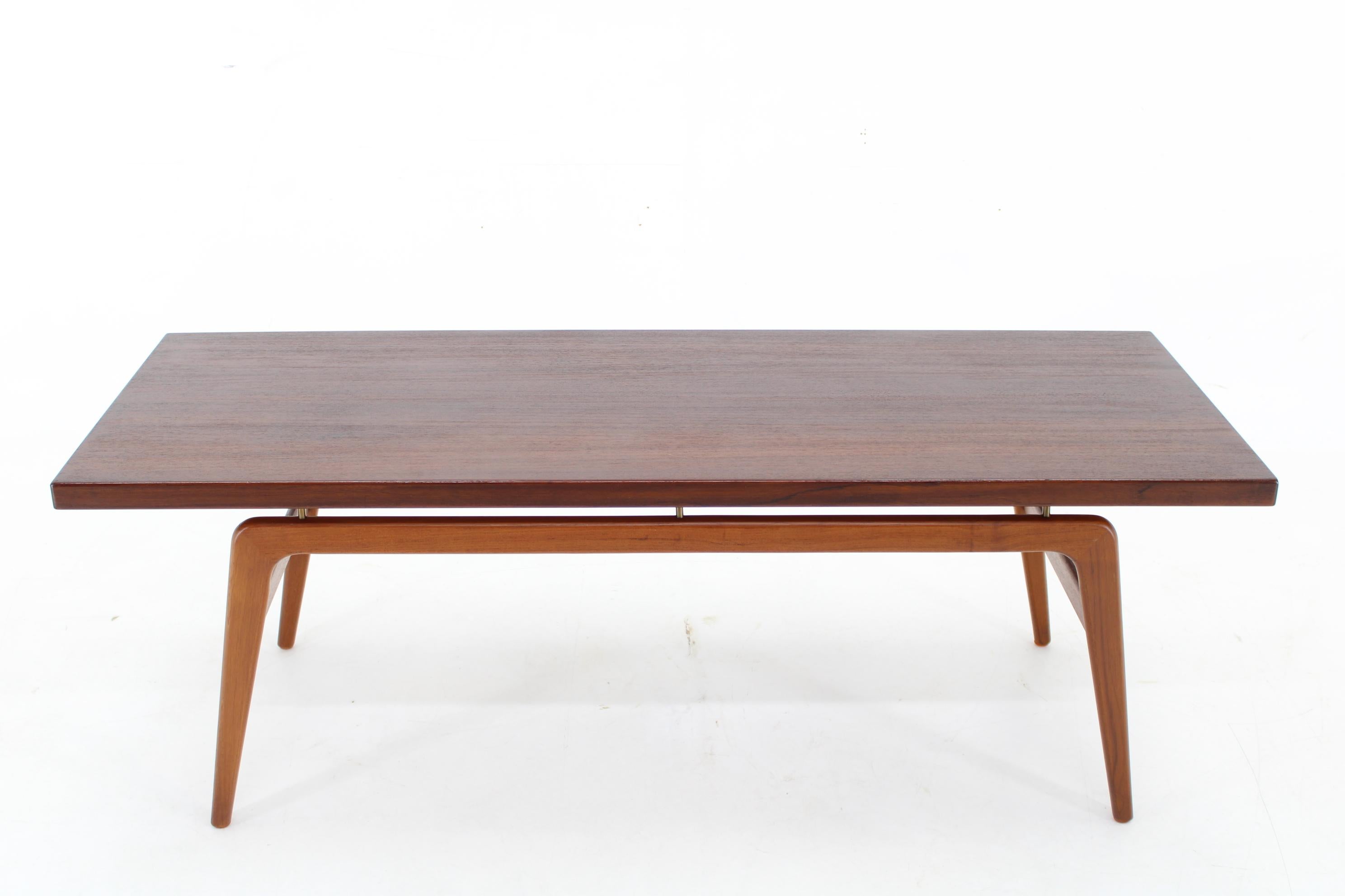 Mid-Century Modern 1960s Teak Coffee Table by Clausen and Son for Silkeborg, Denmark  For Sale