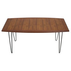 1960s Teak Coffee Table on Hairpin Legs