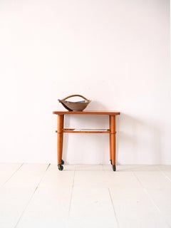 1960s teak coffee table with wheels