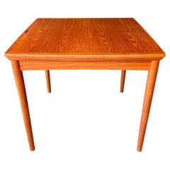 1960s Teak Danish Dining Game Table Flip-Top Mid-Century Carlo Jensen