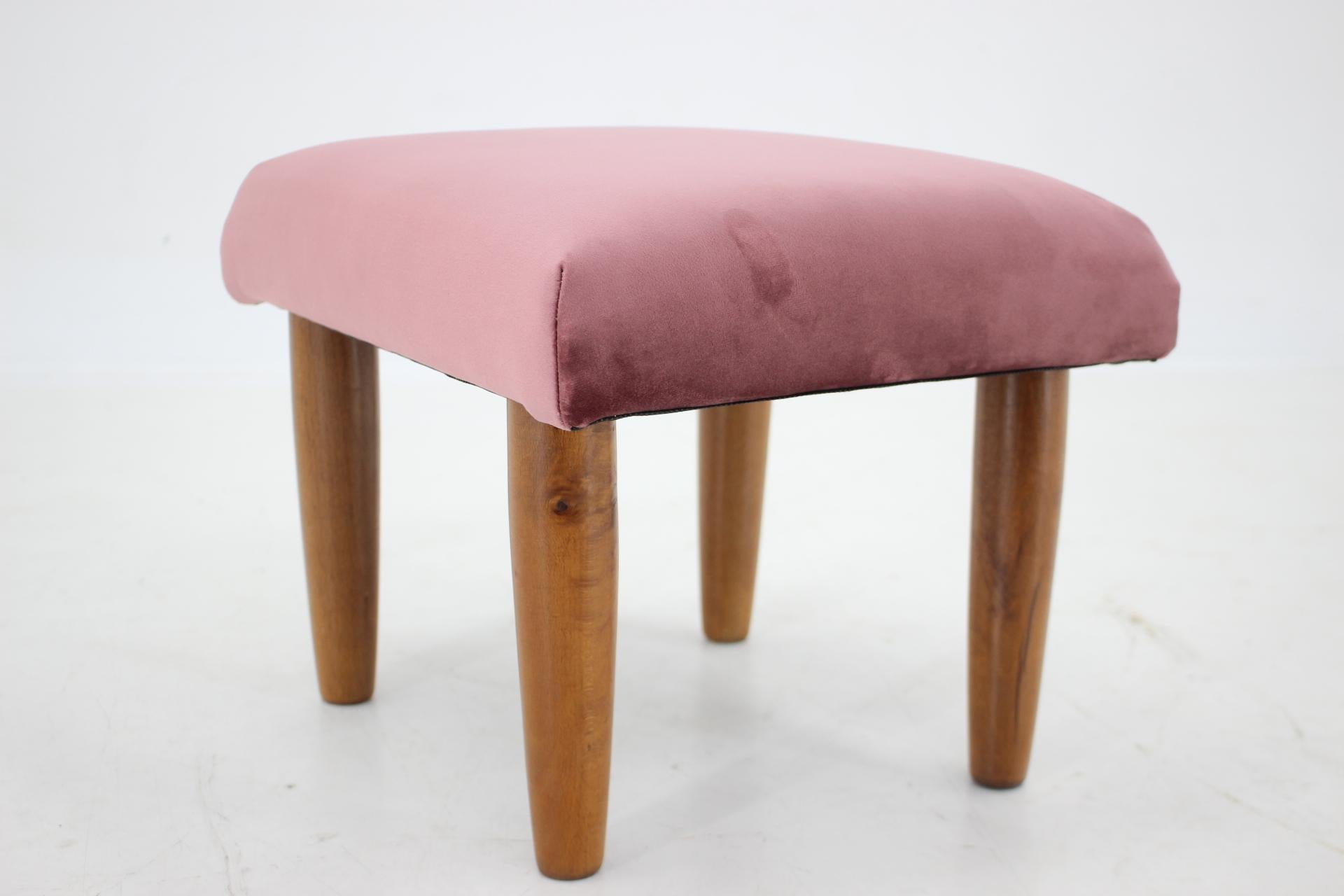 Fabric 1960s Teak Danish Stool For Sale