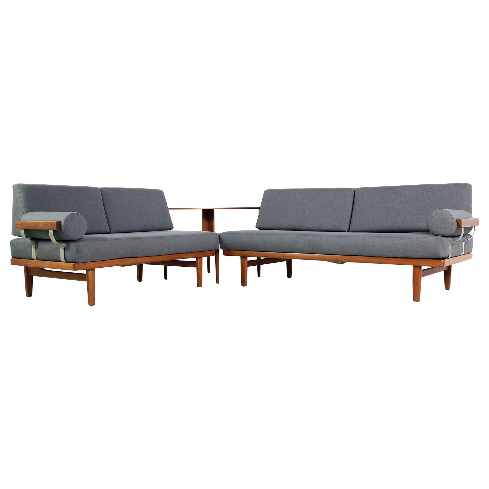 1960s Teak Daybed Sofa Set with Side Table Svensson & Sandstrom Danish Modern