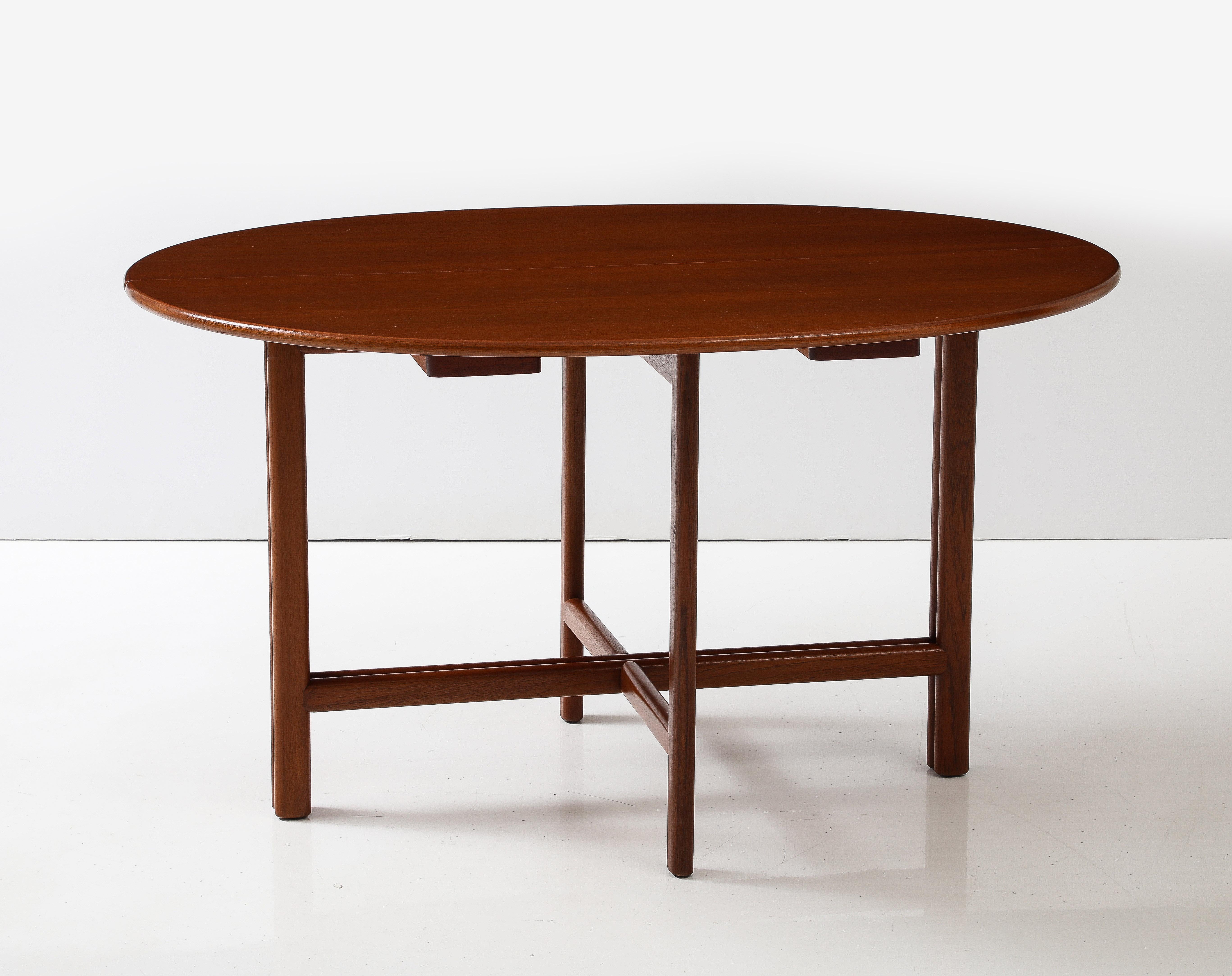 1960's Teak Dining Table Designed By Karl-Erik Ekselius For JOC With 3 Leaves 9