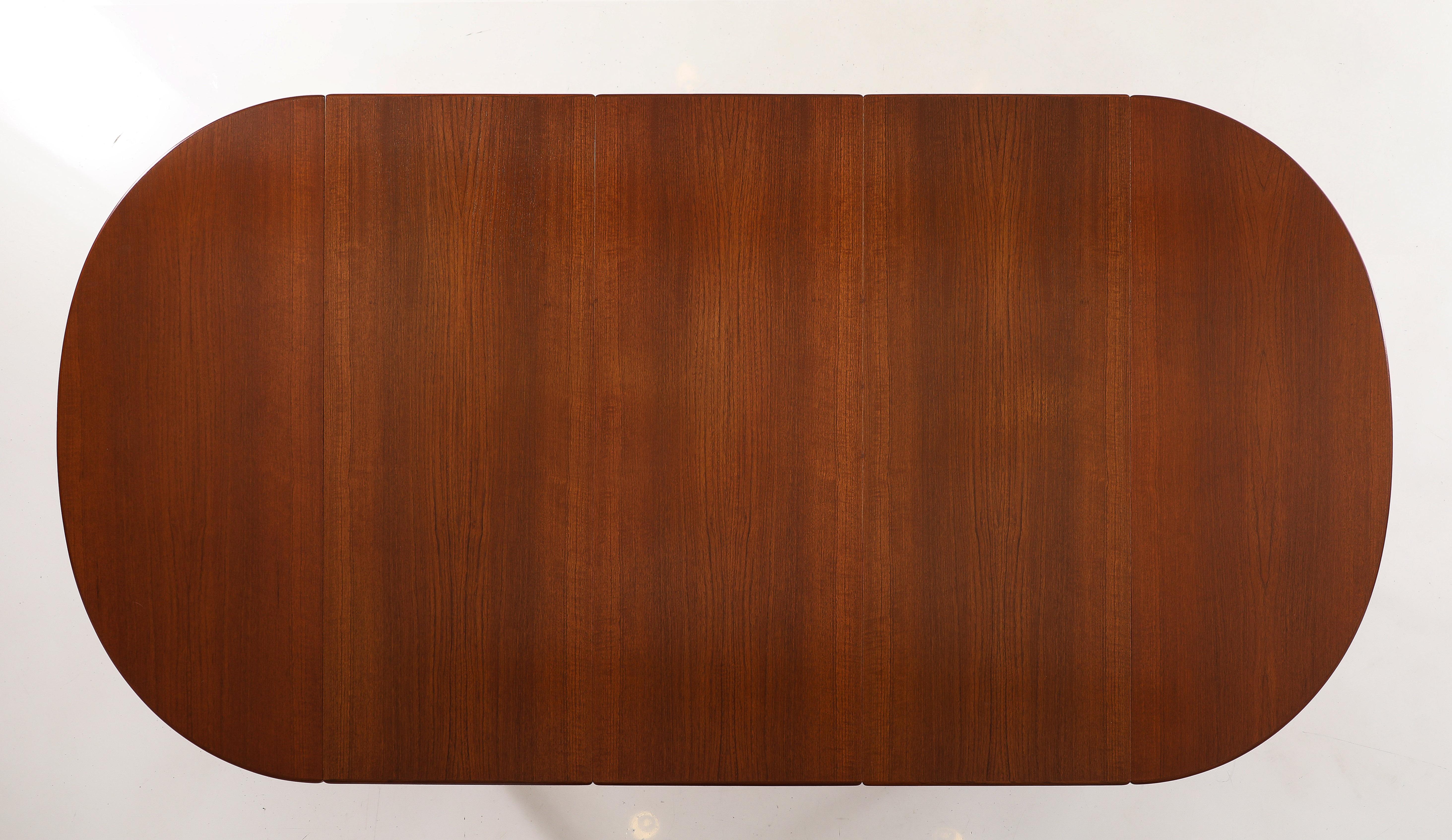 Mid-Century Modern 1960's Teak Dining Table Designed By Karl-Erik Ekselius For JOC With 3 Leaves For Sale