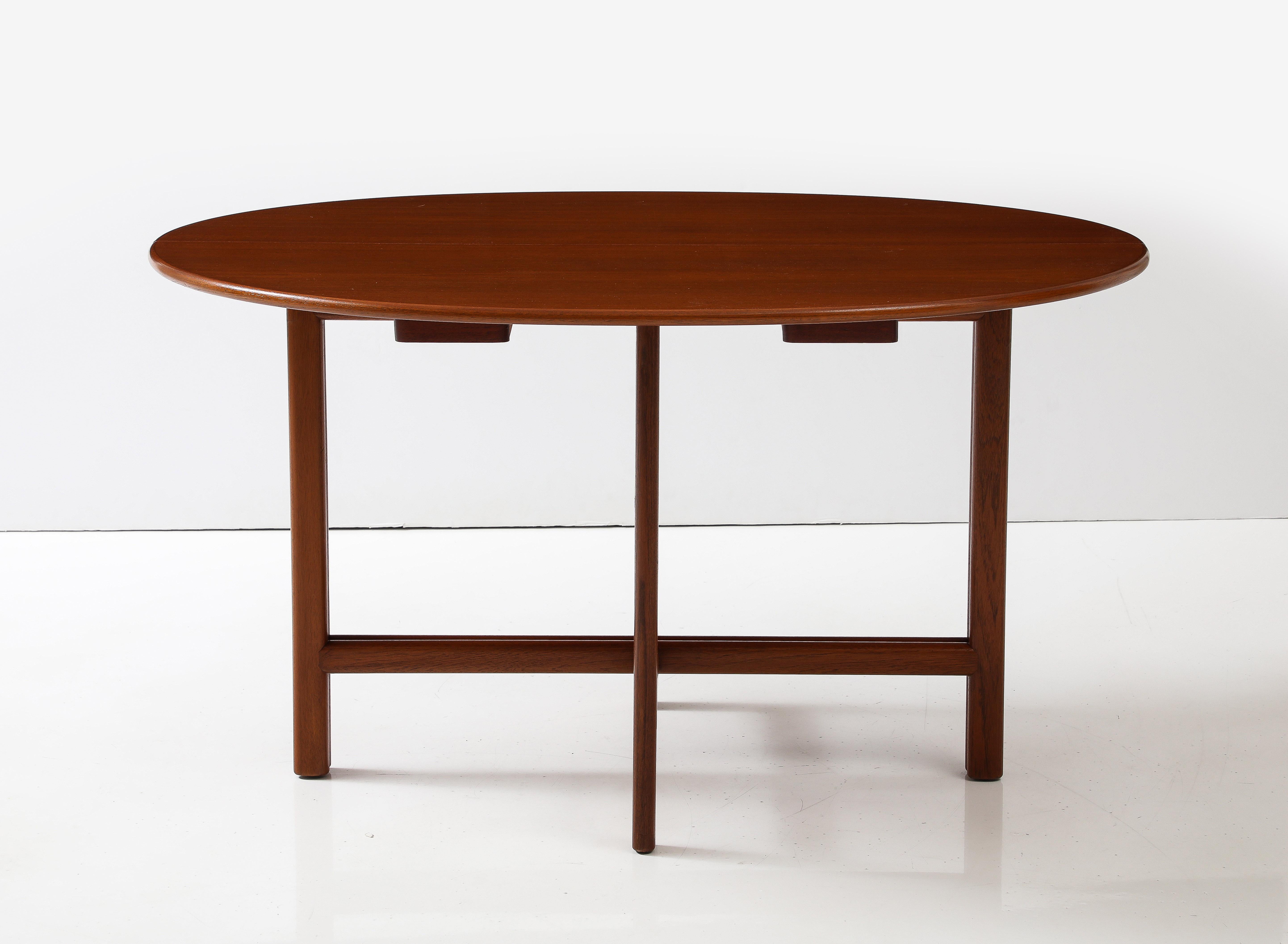 1960's Teak Dining Table Designed By Karl-Erik Ekselius For JOC With 3 Leaves 1