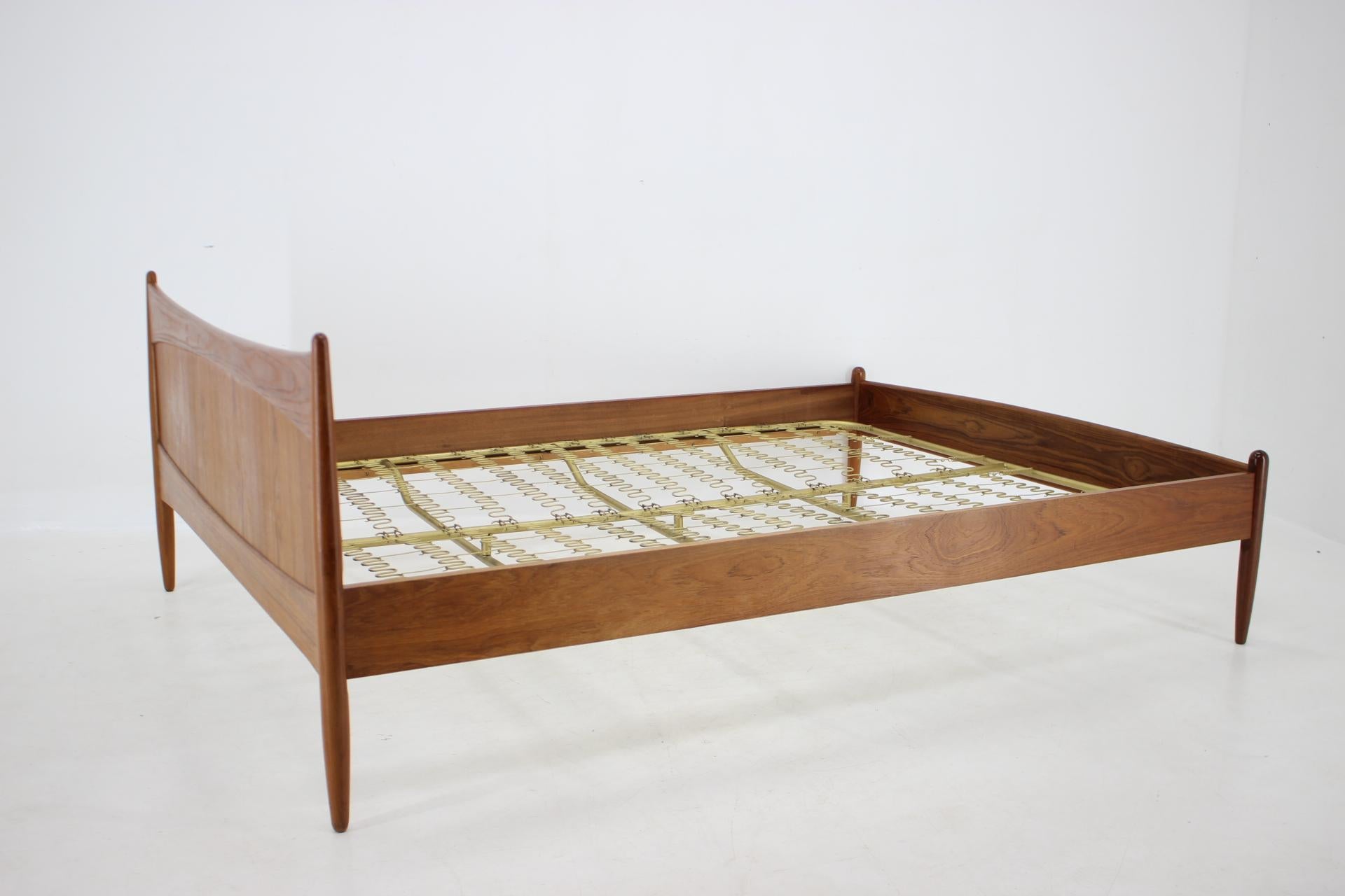 Mid-20th Century 1960s Teak Double Bed, Denmark