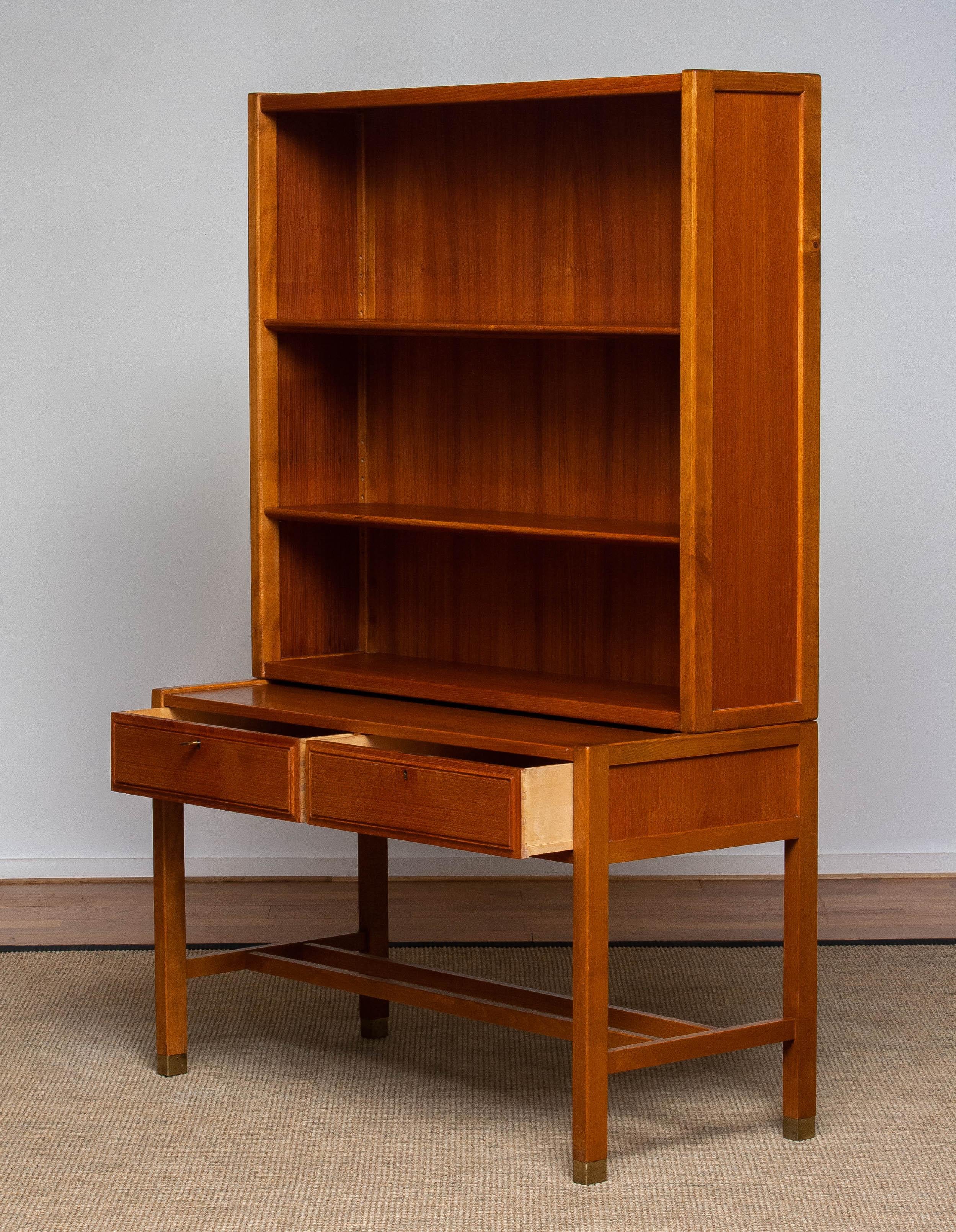 Mid-20th Century 1960s Teak Drawer and Shelfs Cabinet by Carl Axel Acking for Bodafors, Sweden For Sale