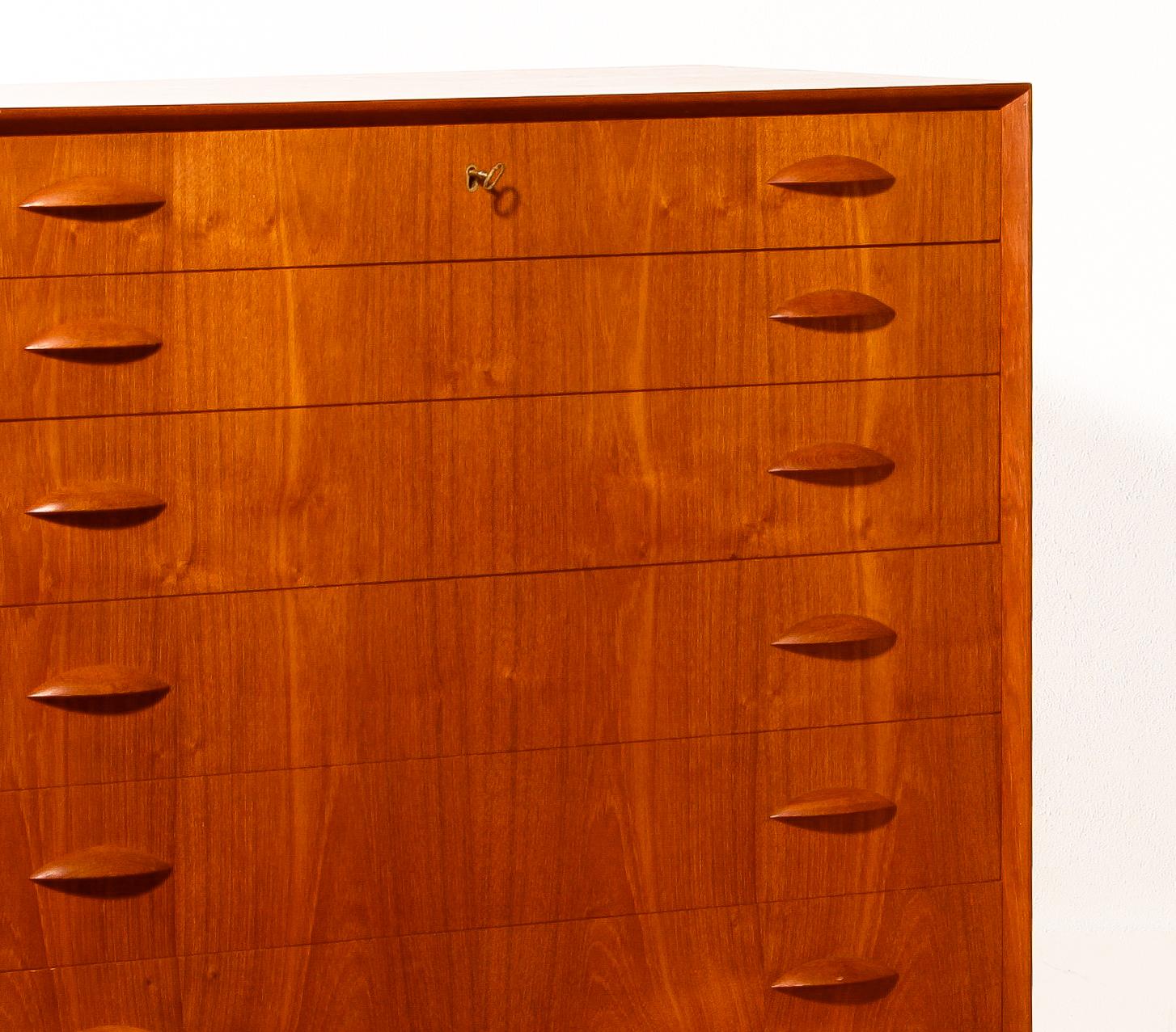 Mid-20th Century 1960s, Teak Drawers Cabinet by Johannes Sorth