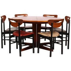 Vintage 1960s Teak Extendable Dining Suite