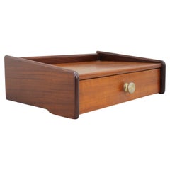 1960s Teak Floating Wall Shelf with Drawer, Denmark