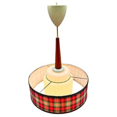 1960s Teak & Glass Pendant Lampe, Scandinavian Design Light, Sweden