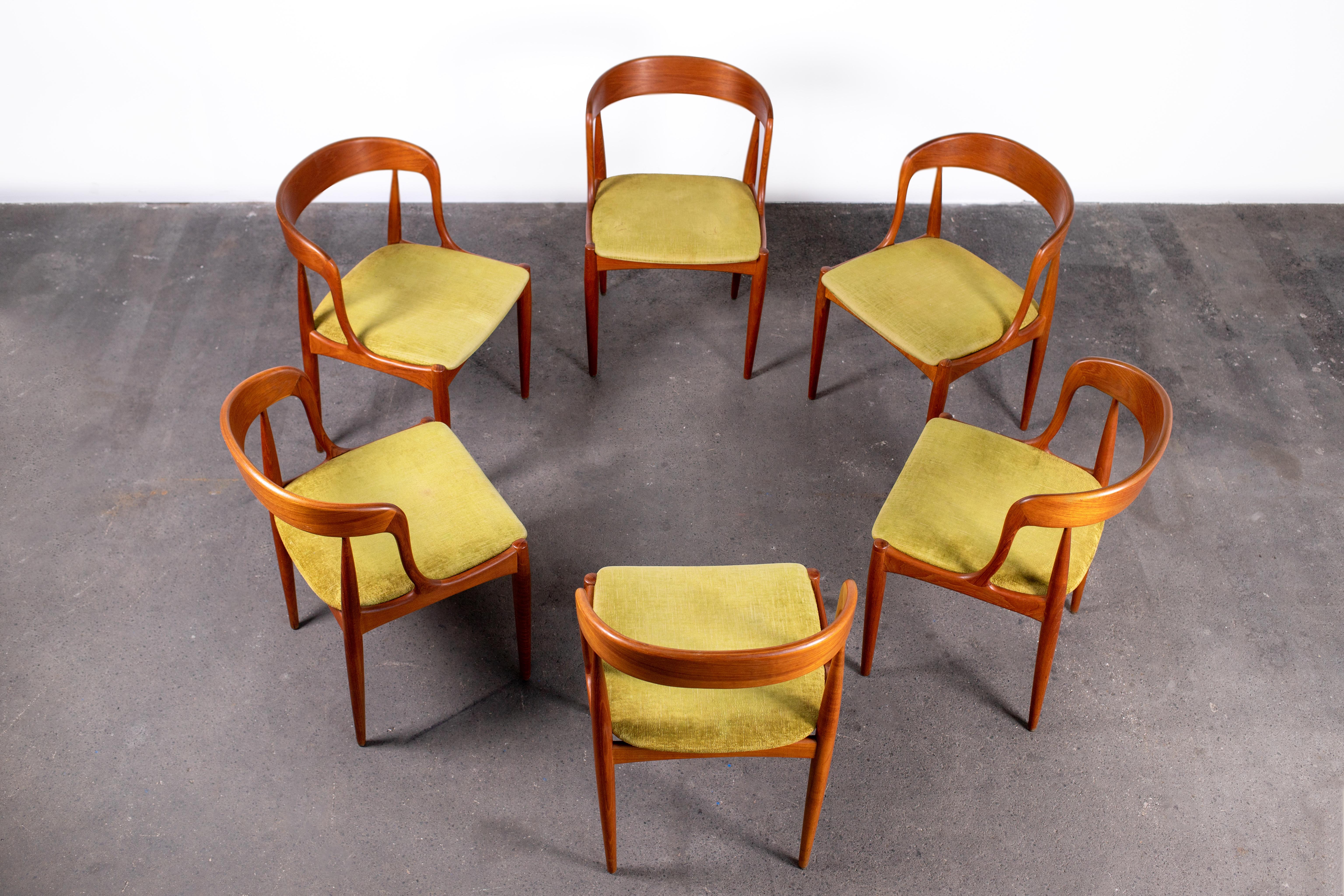 Esszimmerstühle aus Teakholz von Johannes Andersen für Uldum, Dänemark, 6er-Set, 1960er Jahre im Angebot 7