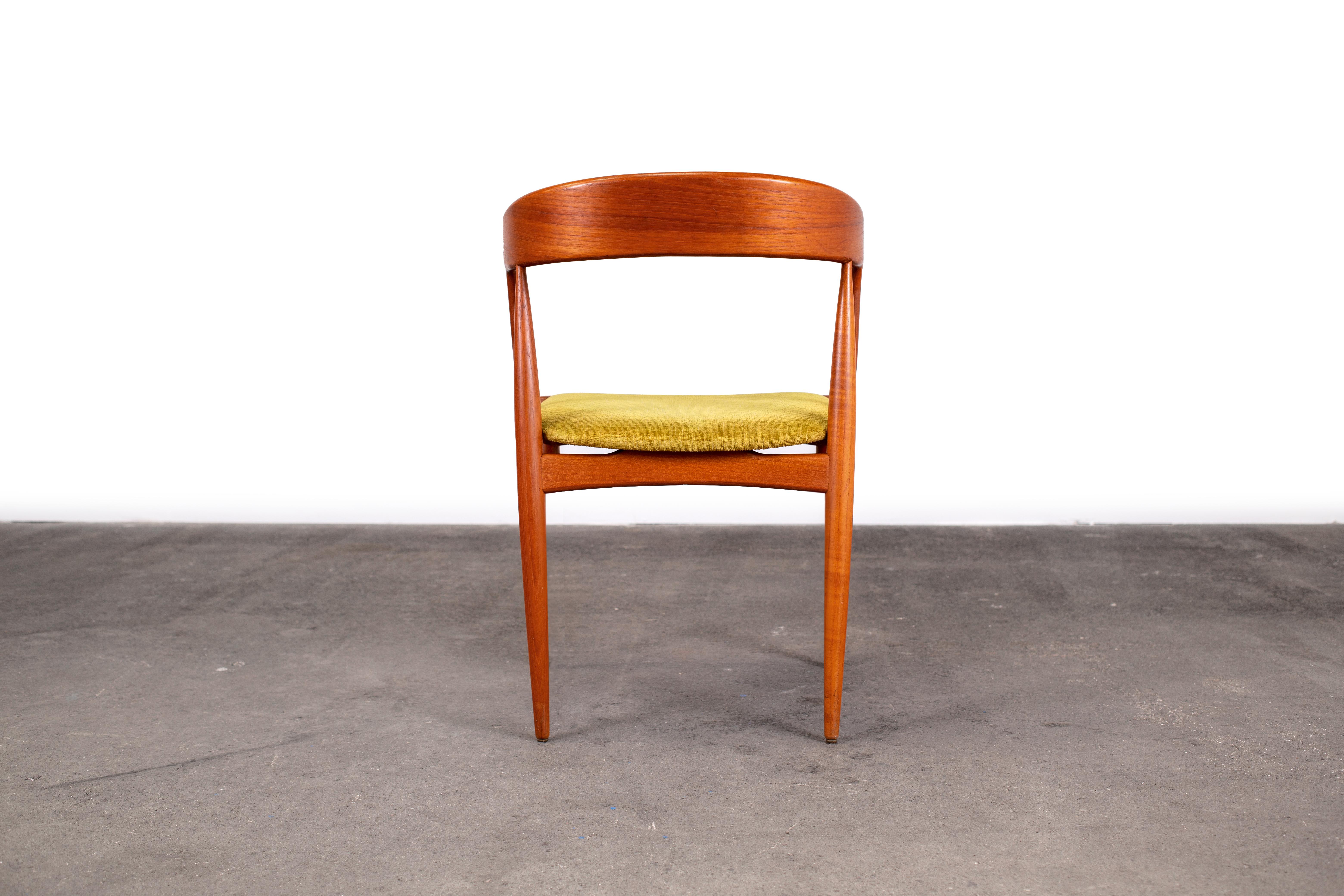 Velvet 1960s Teak Johannes Andersen Dining Chairs for Uldum Denmark, Set of 6 For Sale