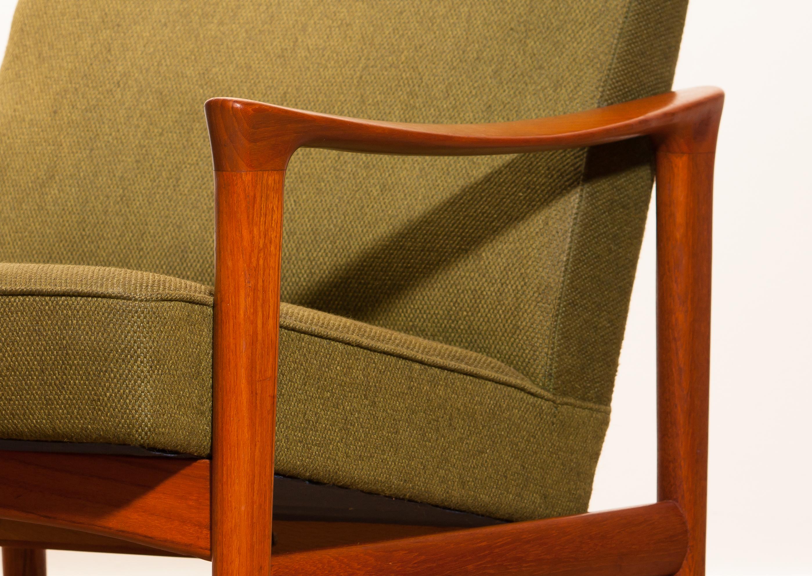 Fabric 1960s, Teak Lounge Chair by Erik Wørts for Bröderna Andersson