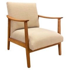 1960 Teak Poltrona Midcentury Modern Lana Neutro Danese Sedia Scandinava