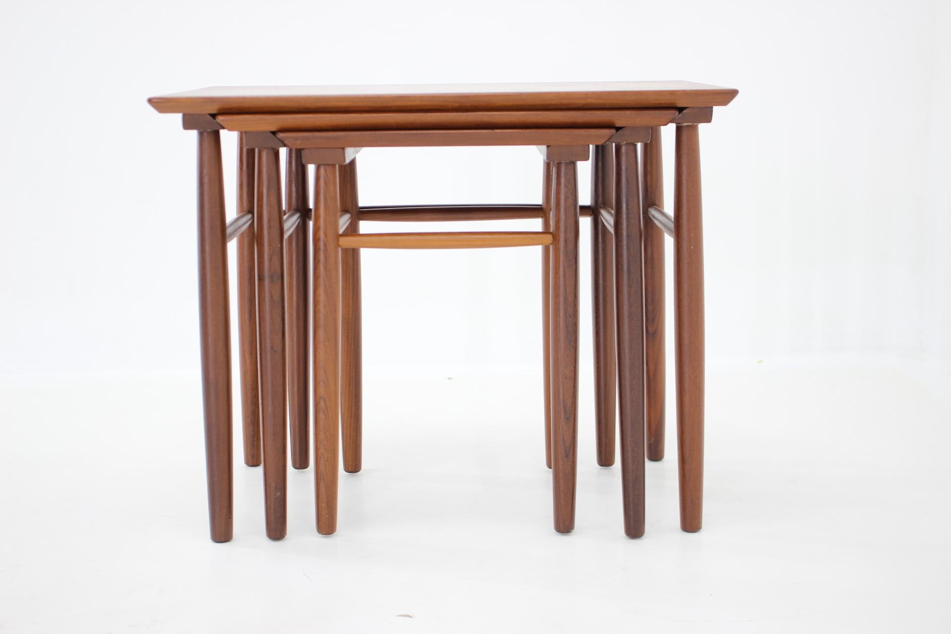 1960s Teak Nesting Tables, Denmark For Sale 3