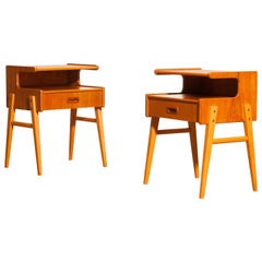1960s Teak Pair of 
Model C
 Bedside Tables
