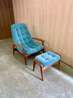 1960s Teak R Huber Scoop Chair and Ottoman