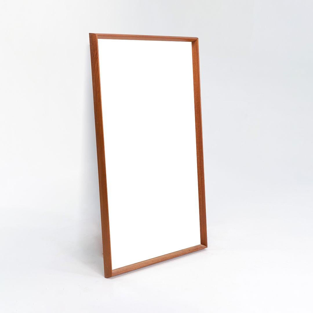 Modern 1960s Teak Rectangular Wall Mirror by Pedersen & Hansen for Viby J. For Sale