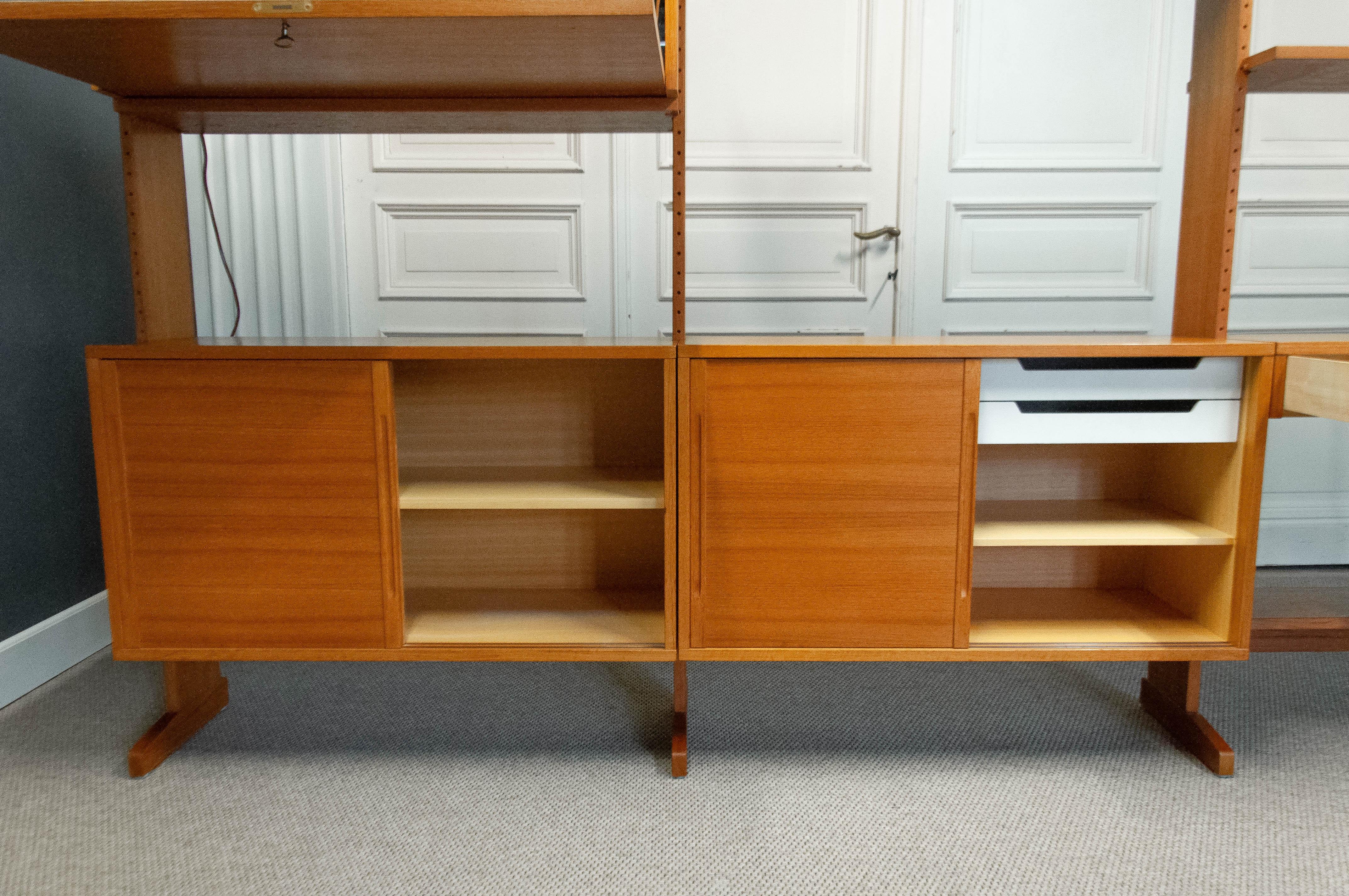 Modularer Schrank / Raumteiler aus Teakholz von Kajsa & Nils „Nisse“ Strinning, 1960er Jahre im Angebot 4