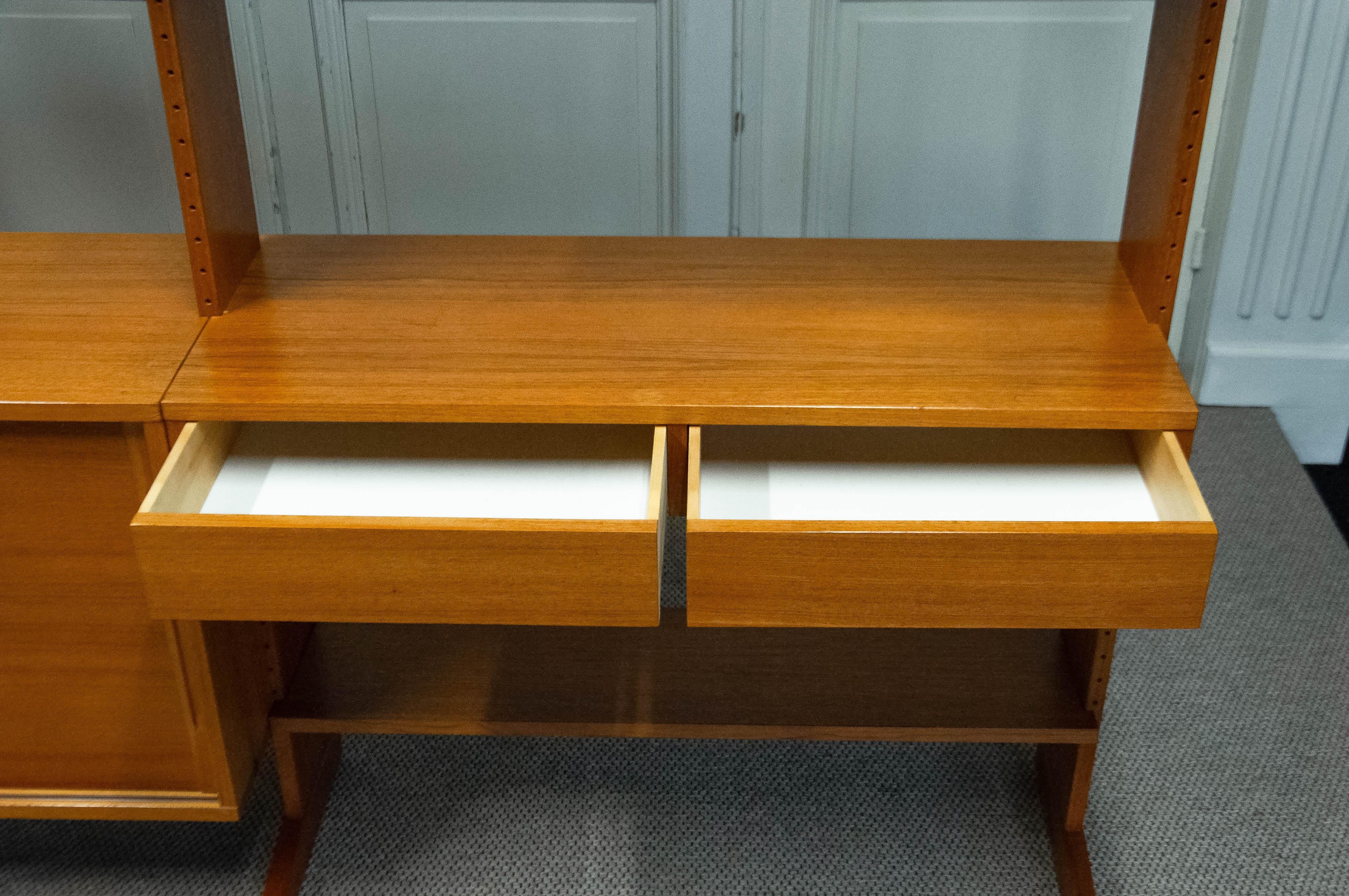 Modularer Schrank / Raumteiler aus Teakholz von Kajsa & Nils „Nisse“ Strinning, 1960er Jahre im Angebot 7