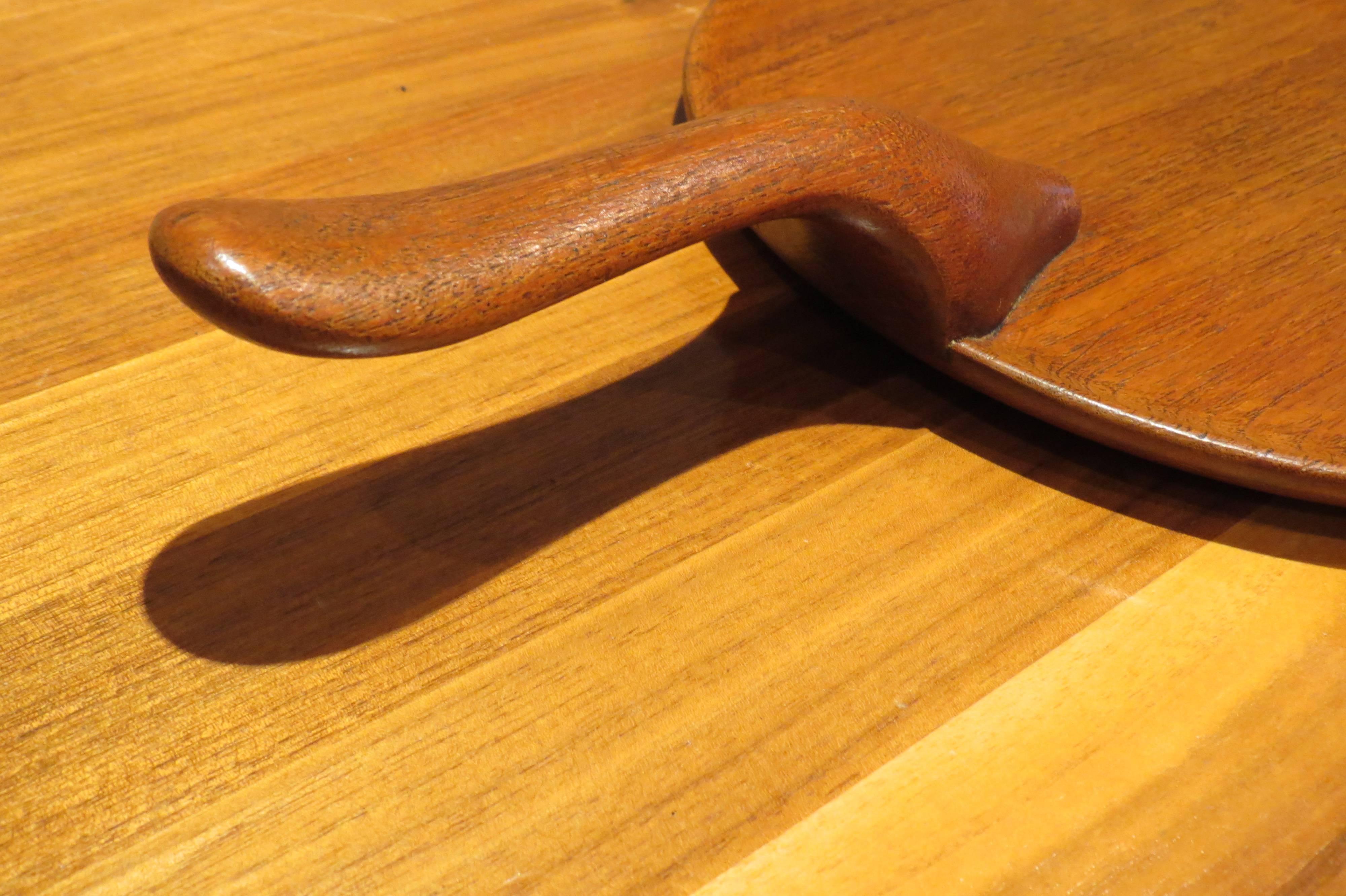 Woodwork 1960s Teak Serving Tray with Handle by Kay Bojesen