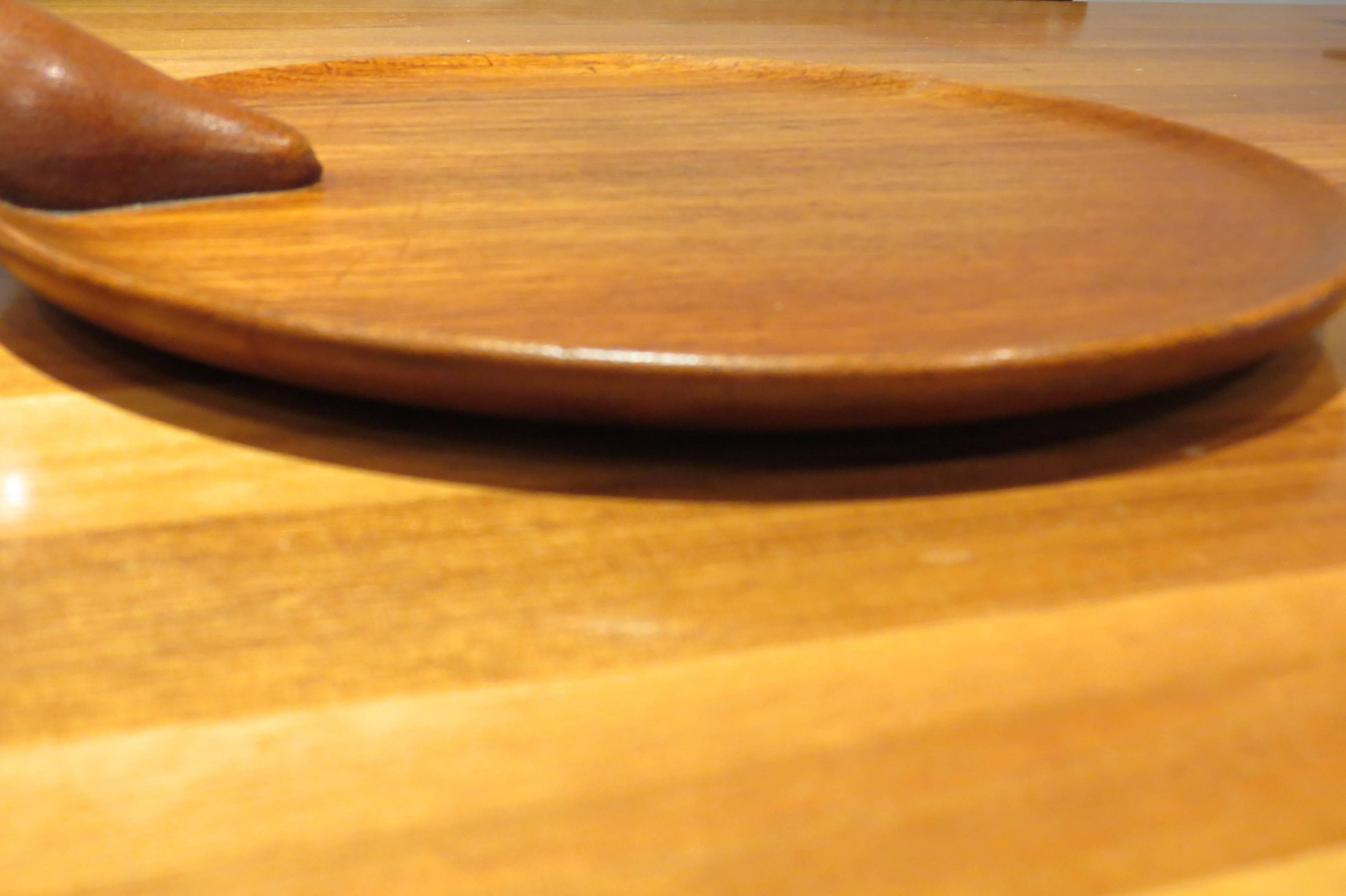 20th Century 1960s Teak Serving Tray with Handle by Kay Bojesen