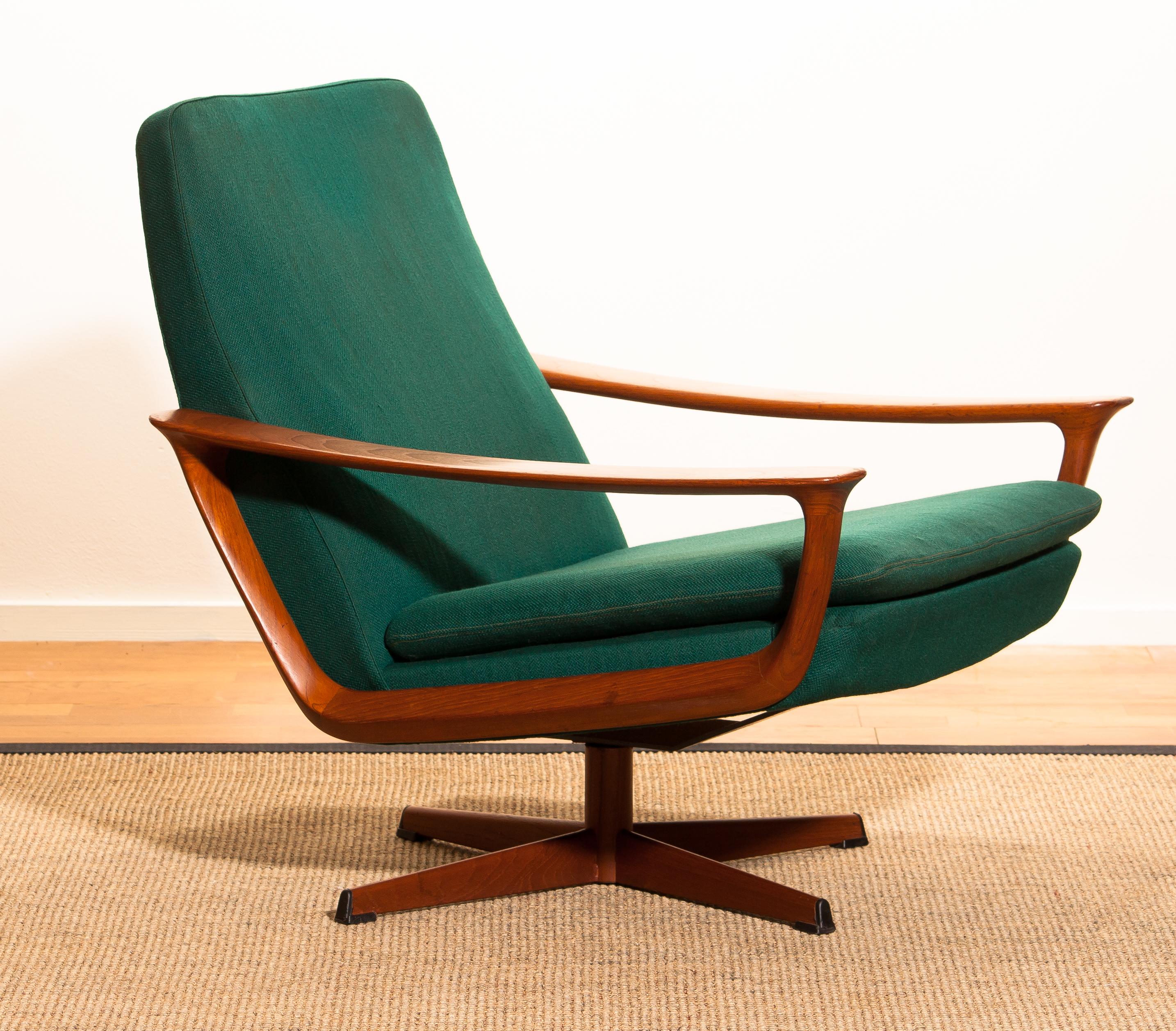 1960s, Teak Set of Two Swivel Chairs by Johannes Andersson for Trensum Denmark 1