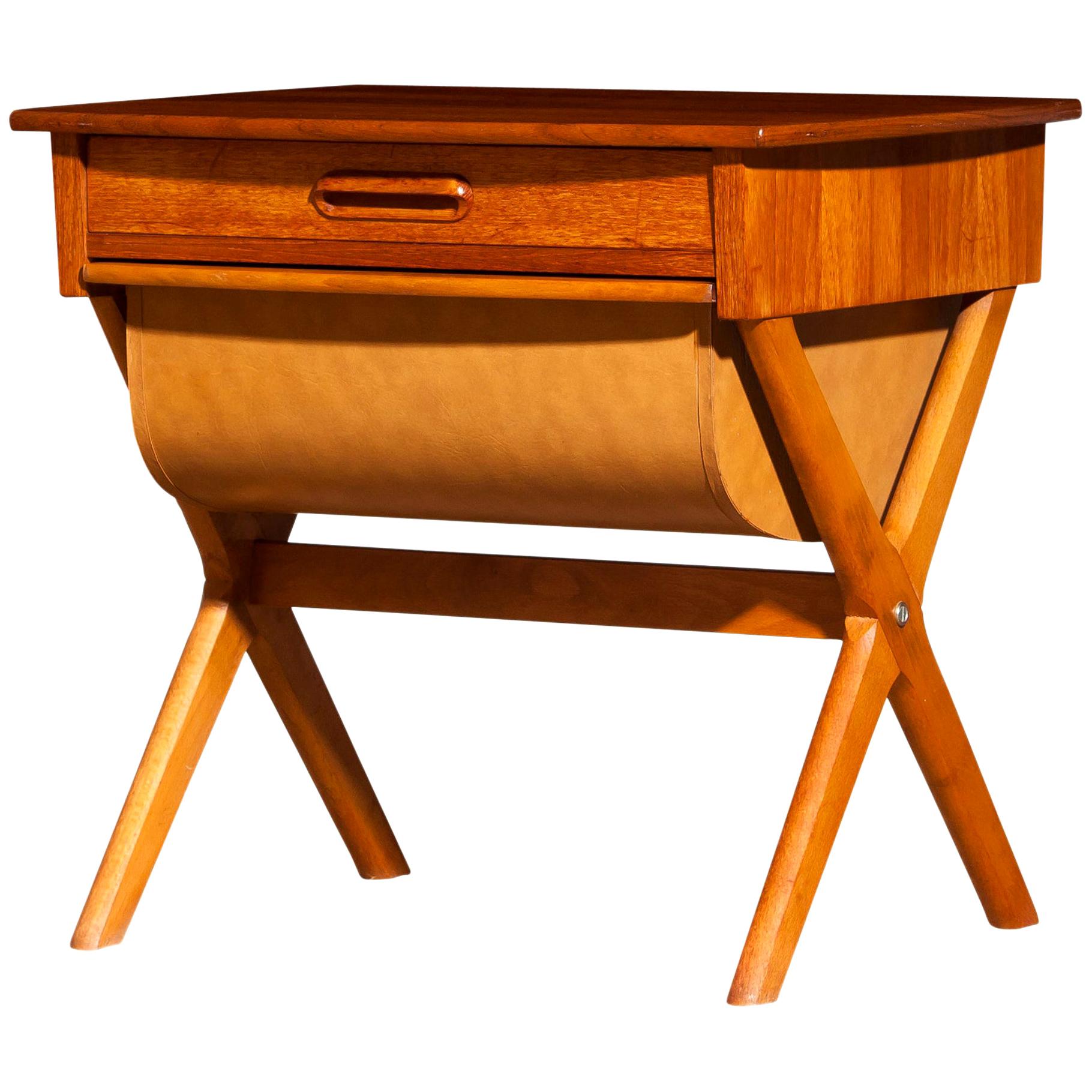 Mid-Century Modern 1960s, Teak Sewing, Side Table from Sweden