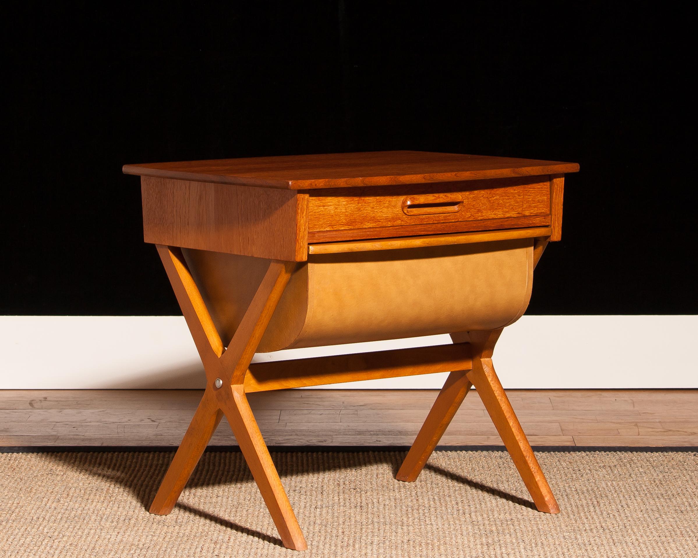 Mid-20th Century 1960s, Teak Sewing, Side Table from Sweden