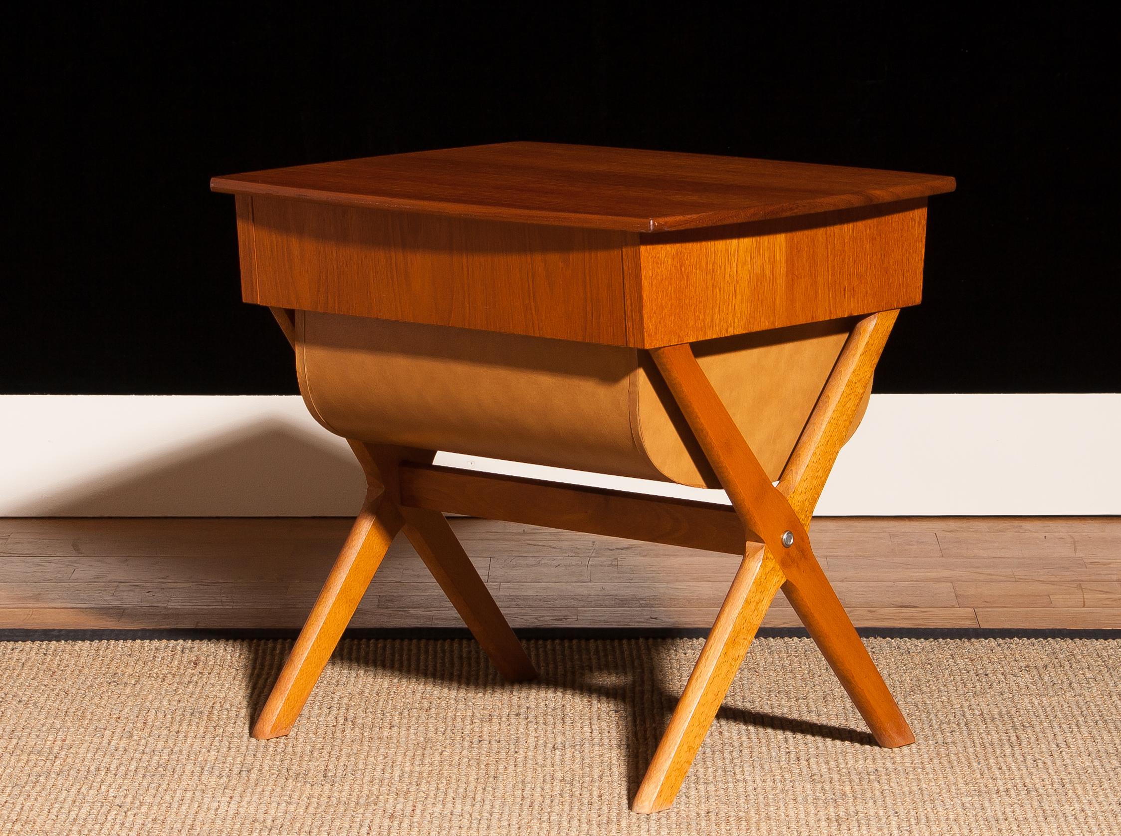 1960s, Teak Sewing, Side Table from Sweden 1