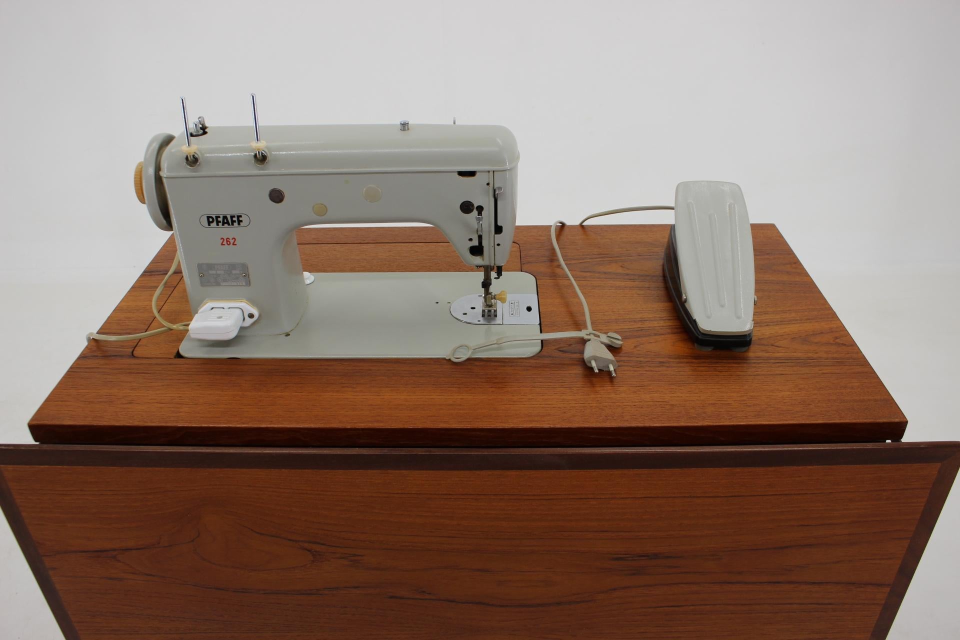 Wood 1960s Teak Sewing Table or Table with Built in Sewing Machine, Denmark
