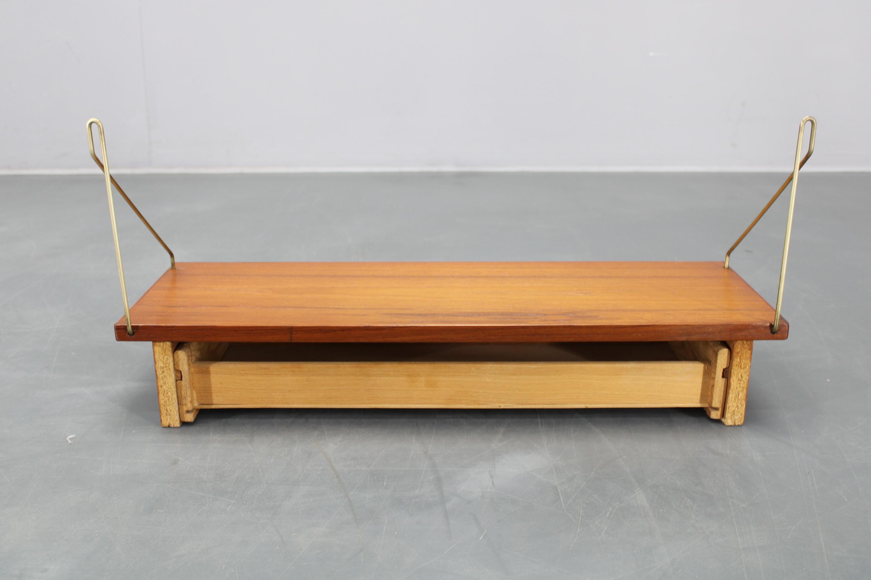 1960s Teak Shelf with Drawer, Denmark For Sale 5