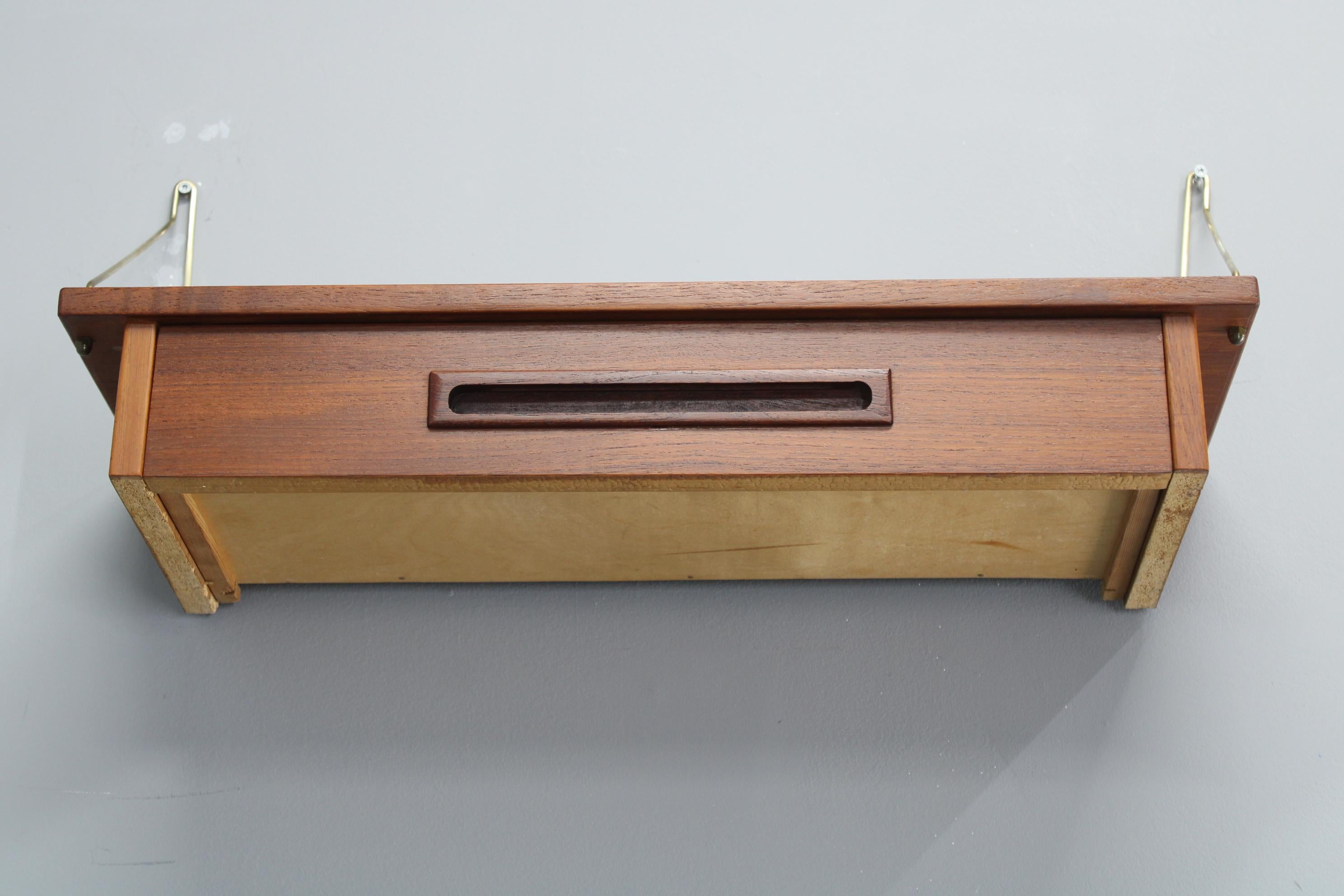1960s Teak Shelf with Drawer, Denmark For Sale 3