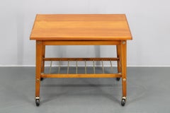 1960s Teak Side Table on Wheels, Denmark