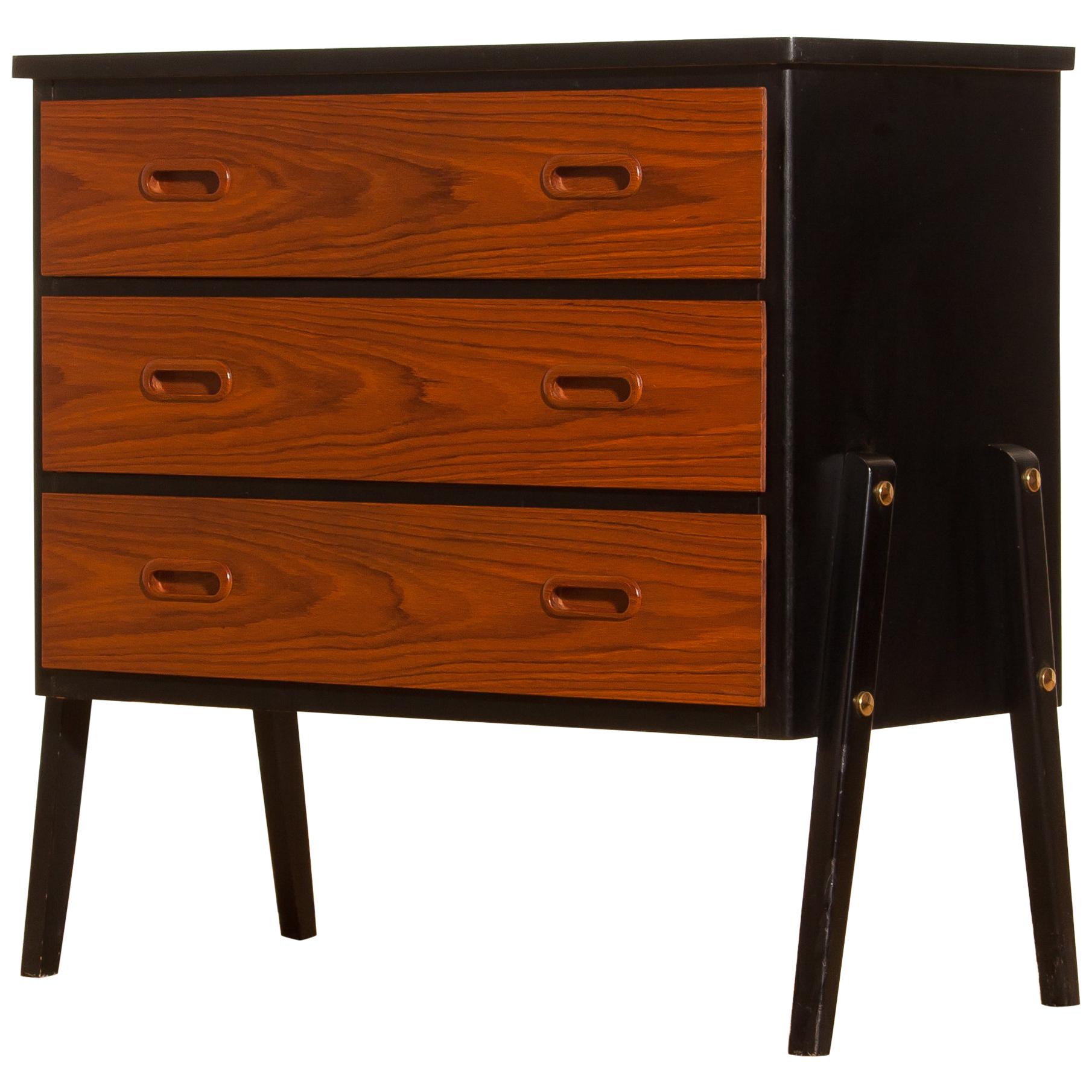 Mid-Century Modern 1950s, Teak Small Chest of Drawers by Gyllenvaans Möbler, Sweden