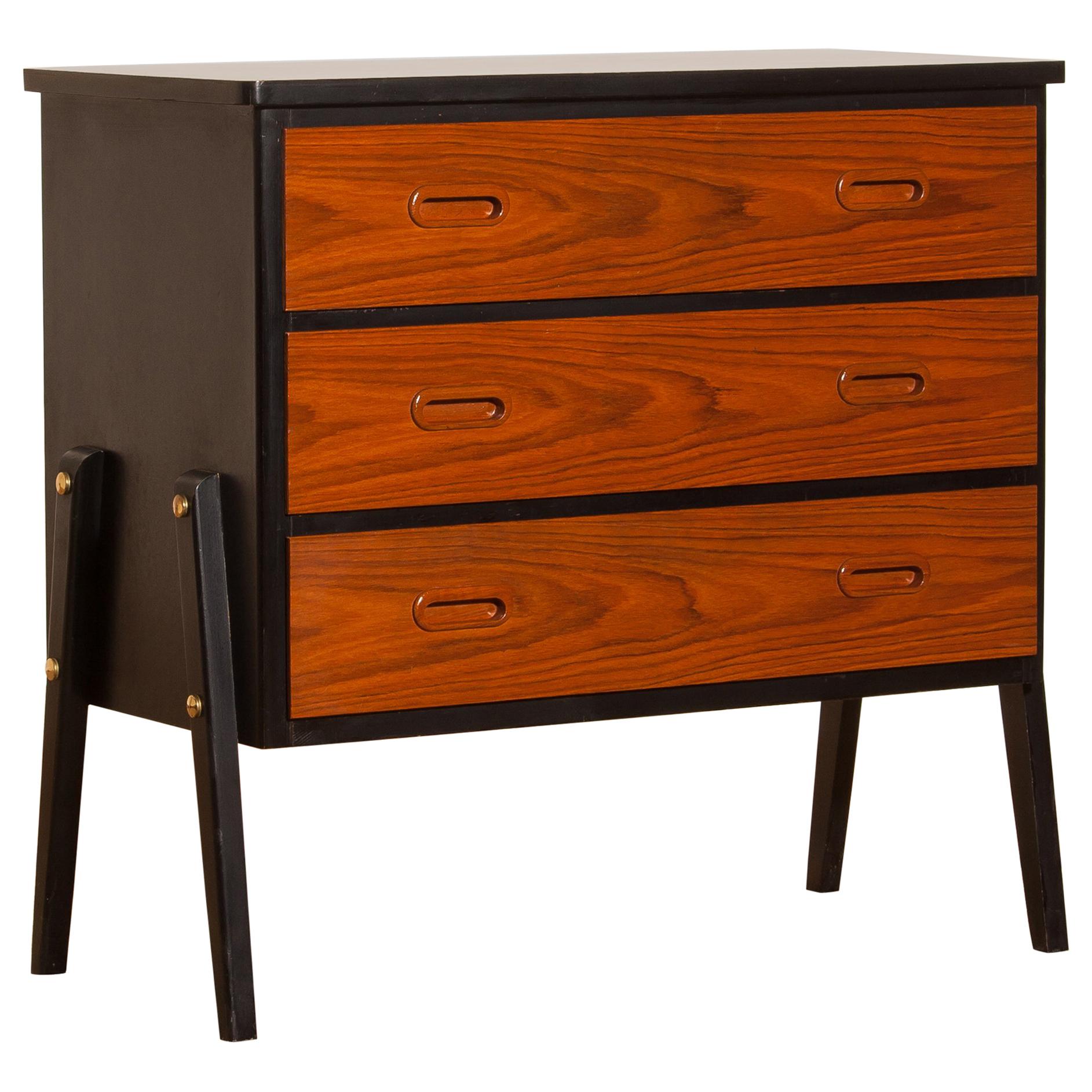 1960s, Teak Small Chest of Drawers by Gyllenvaans Möbler, Sweden