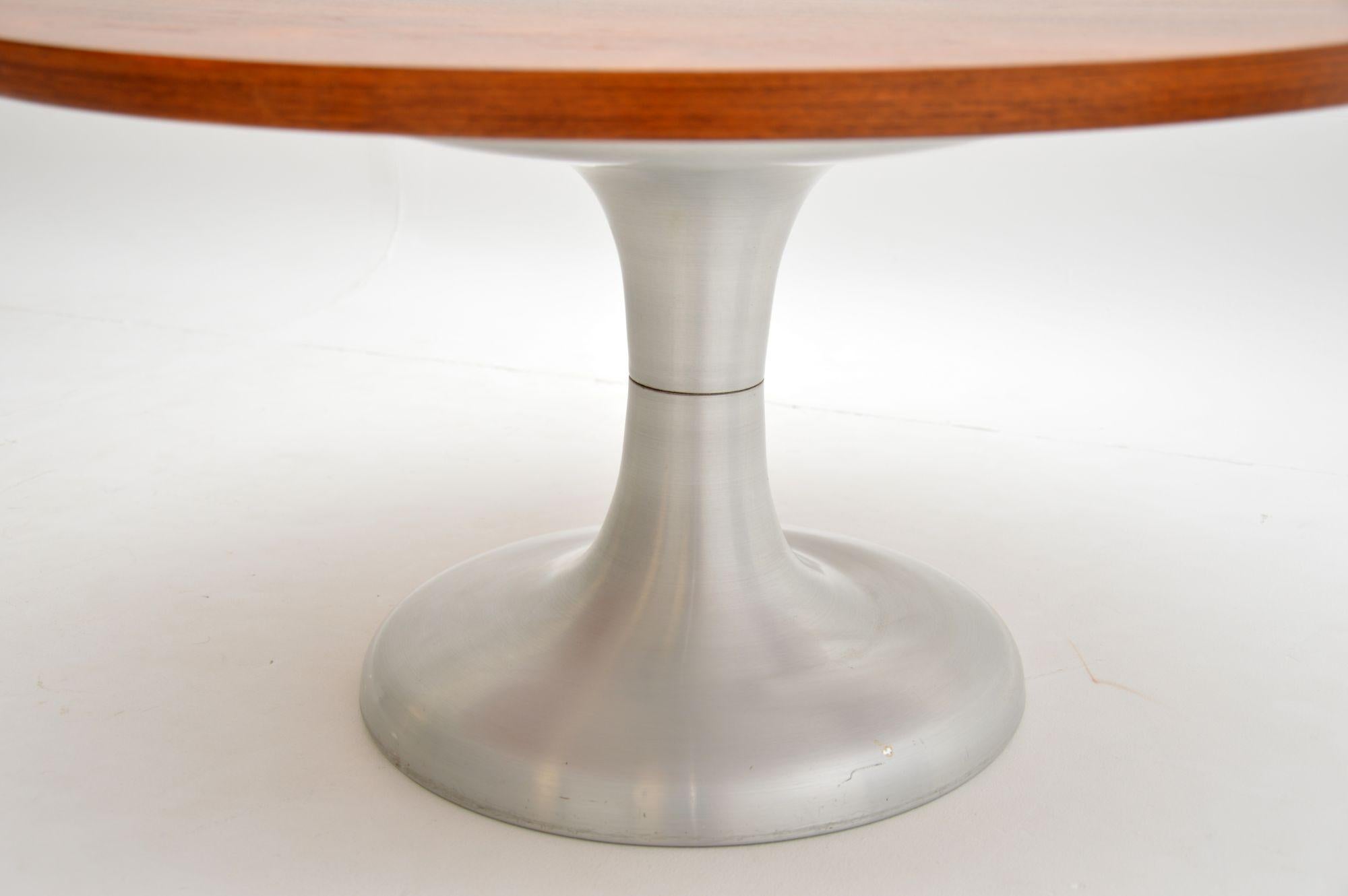 20th Century 1960's Teak & Steel Vintage Coffee Table For Sale