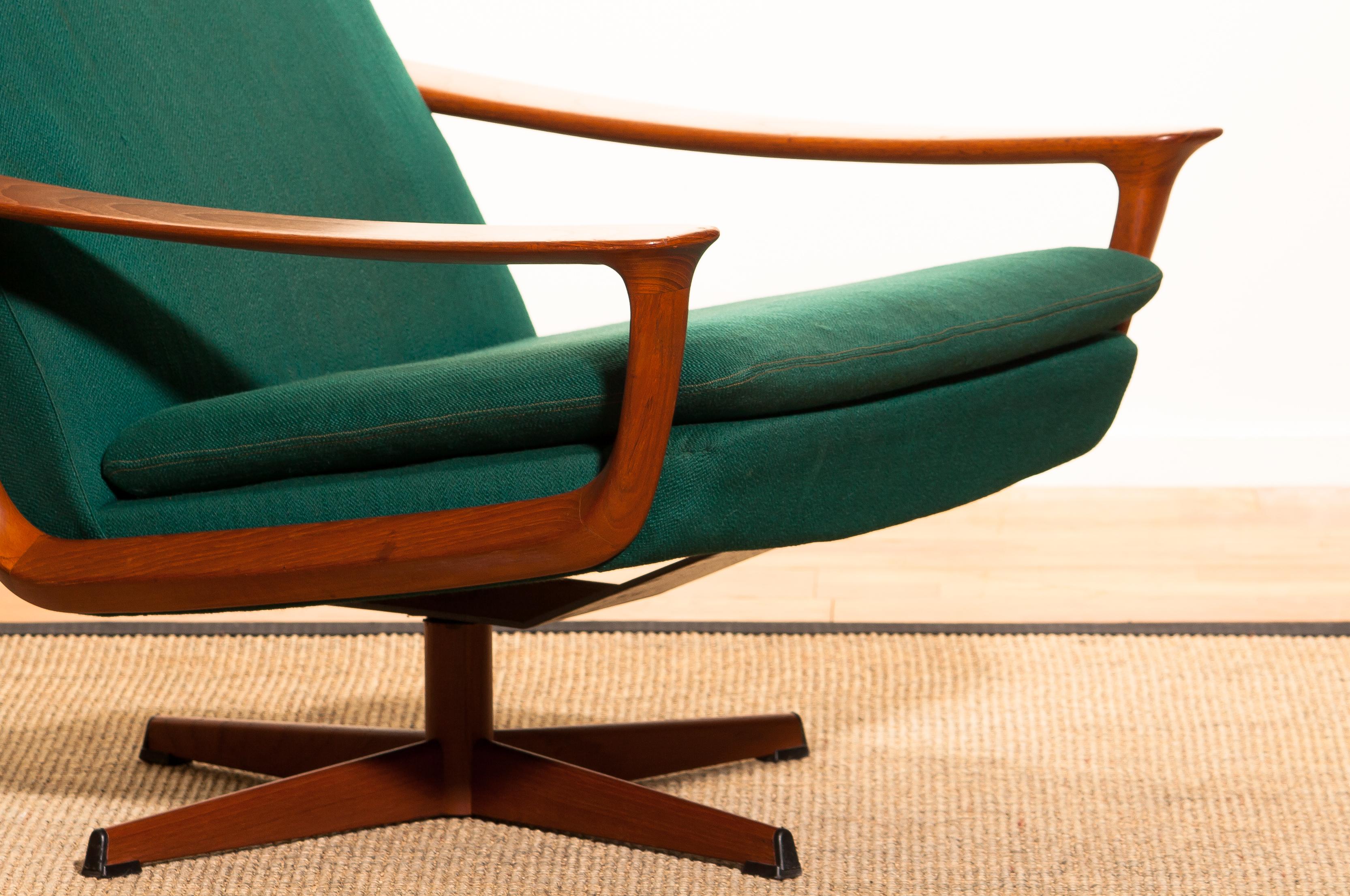 1960s, Teak Swivel Chair by Johannes Andersen for Trensum Denmark 3