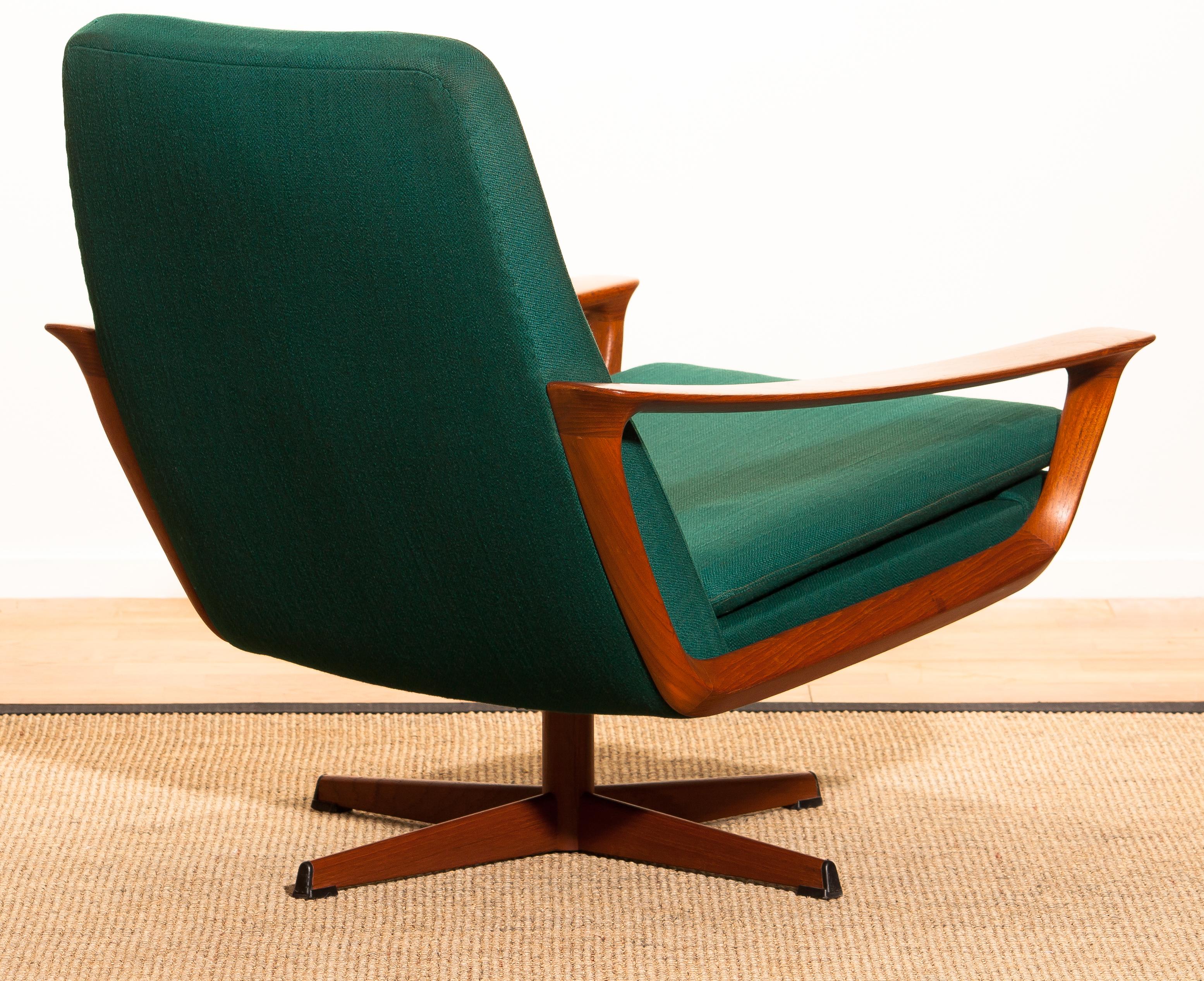 1960s, Teak Swivel Chair by Johannes Andersen for Trensum Denmark 4