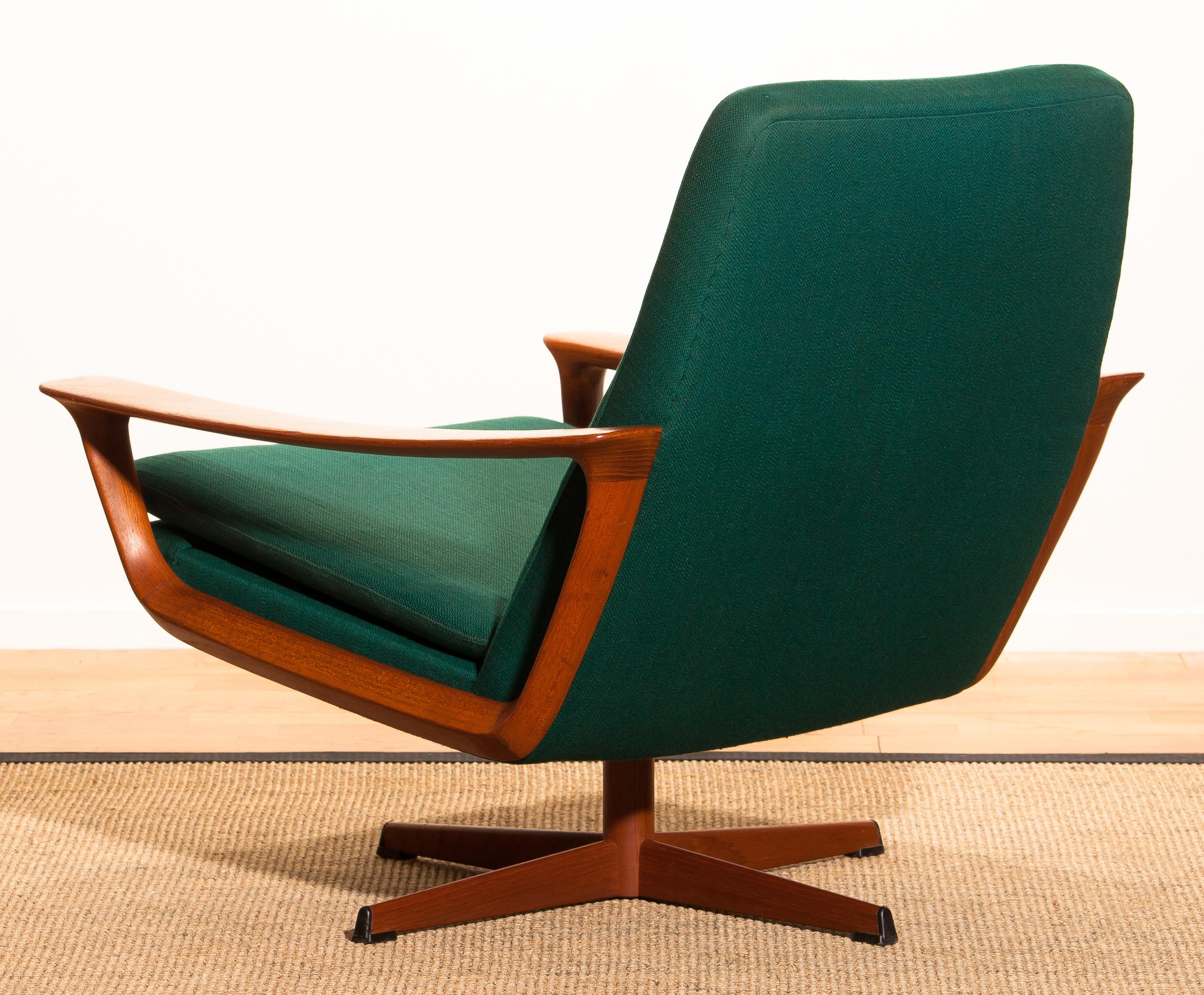 1960s, Teak Swivel Chair by Johannes Andersen for Trensum Denmark 5