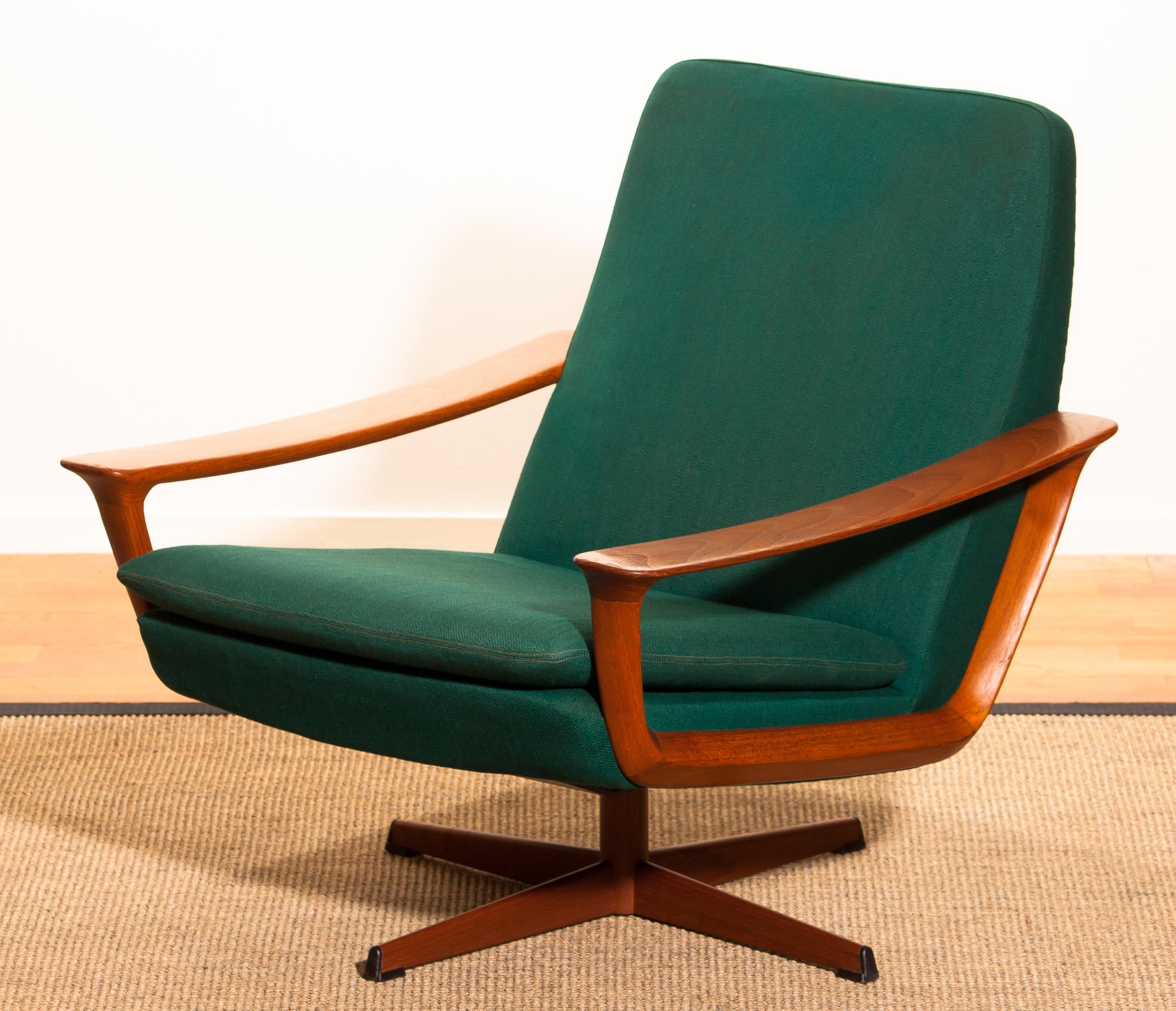 1960s, Teak Swivel Chair by Johannes Andersen for Trensum Denmark 6