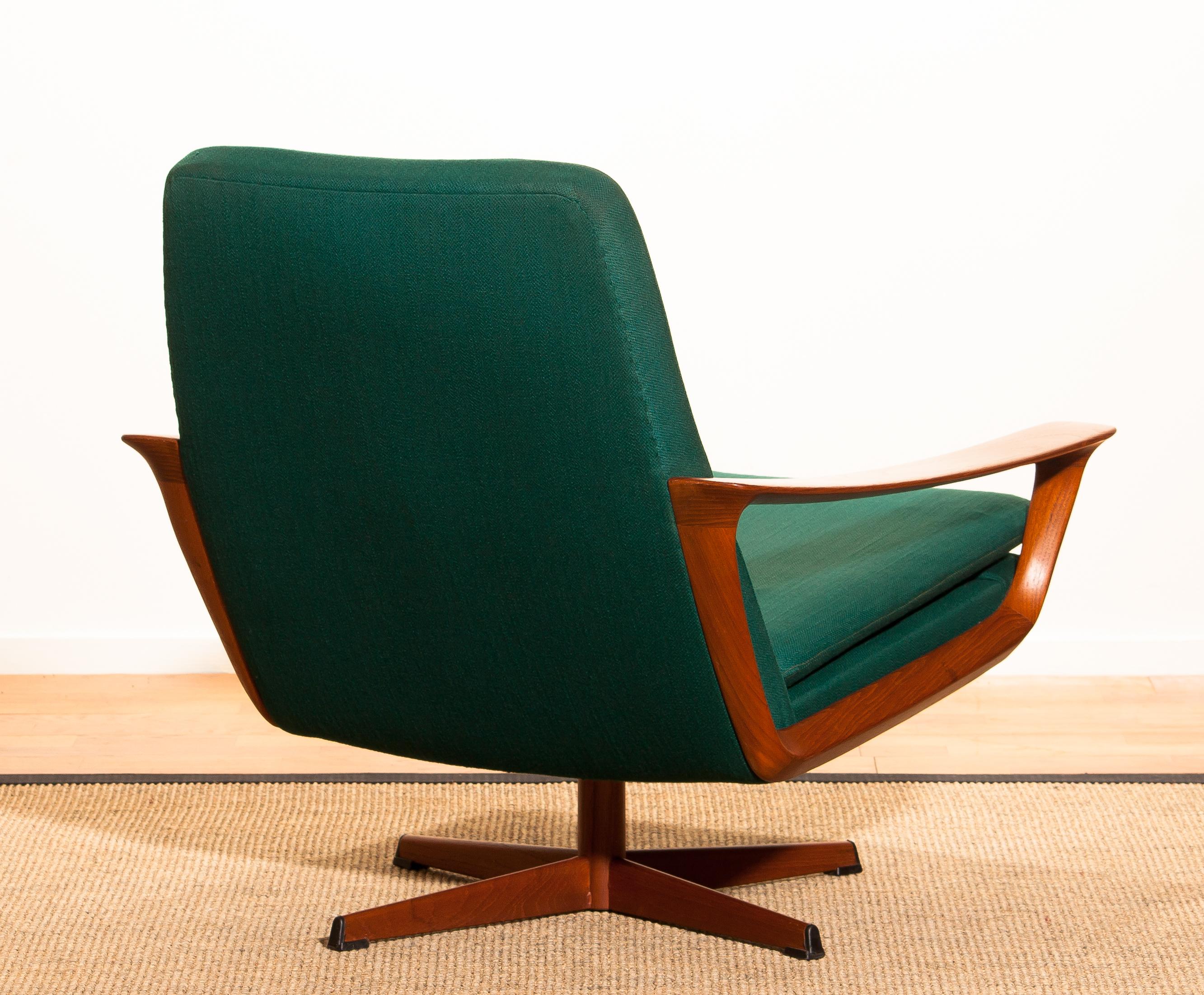 Danish 1960s, Teak Swivel Chair by Johannes Andersen for Trensum Denmark
