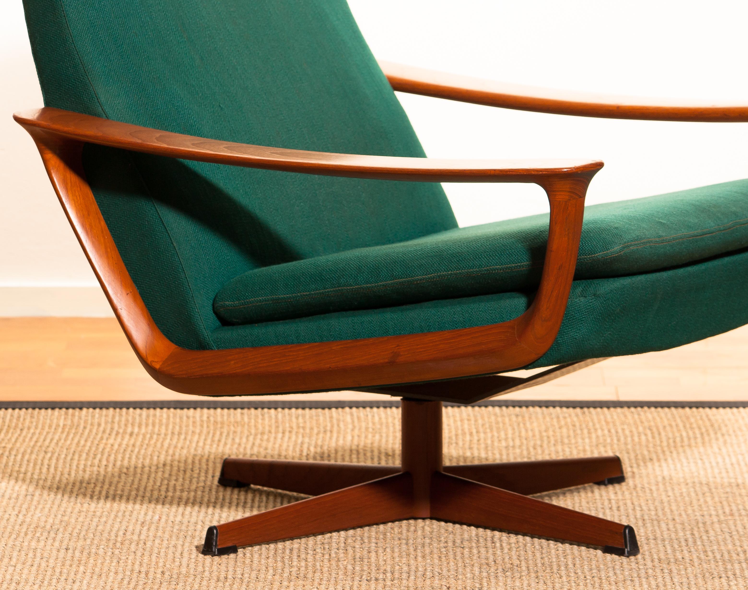 1960s, Teak Swivel Chair by Johannes Andersen for Trensum Denmark 2