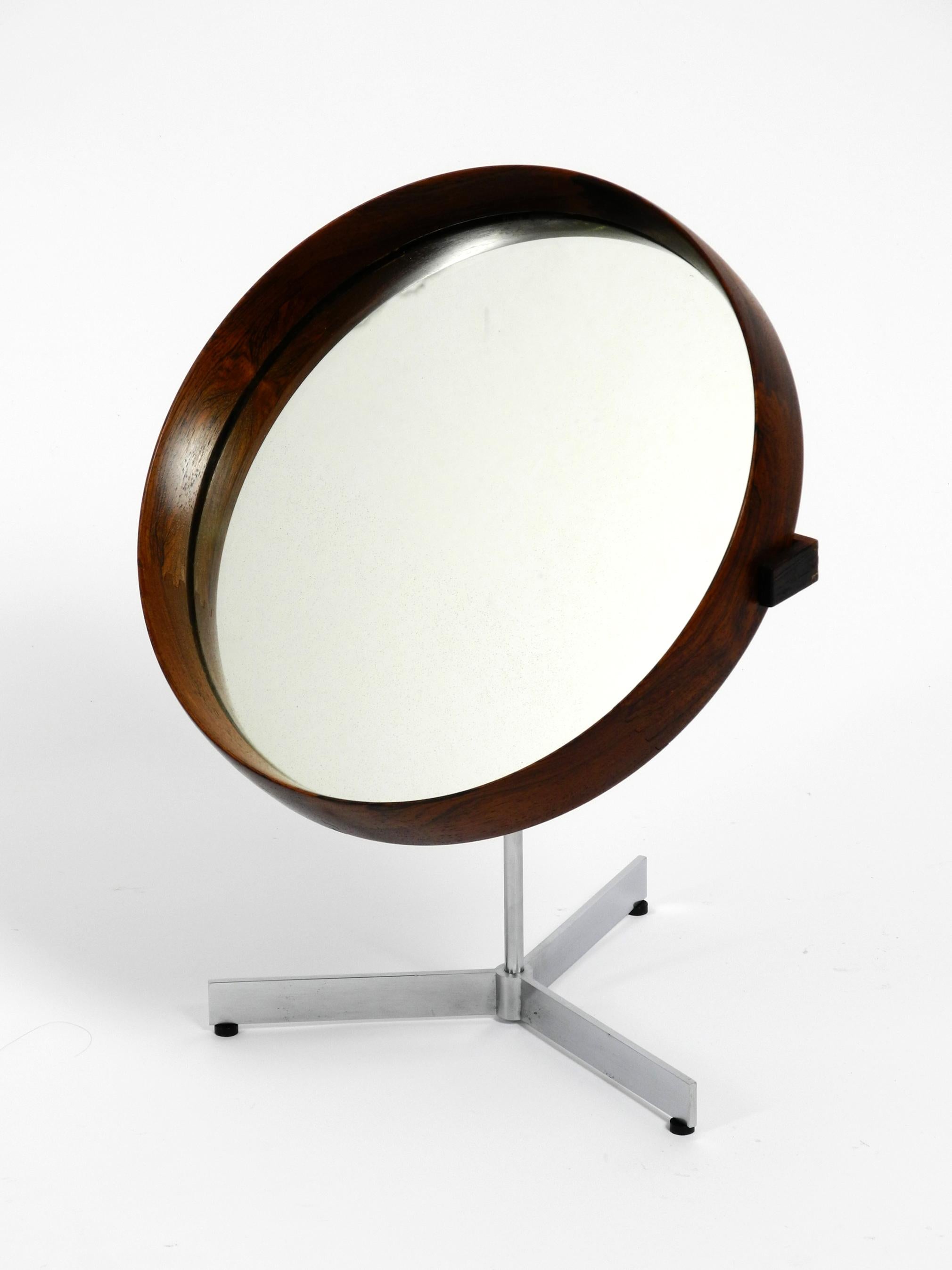 Mid-Century Modern 1960s Teak Table Mirror by Luxus Vittsjö Sweden Uno & Östen Kristiansso