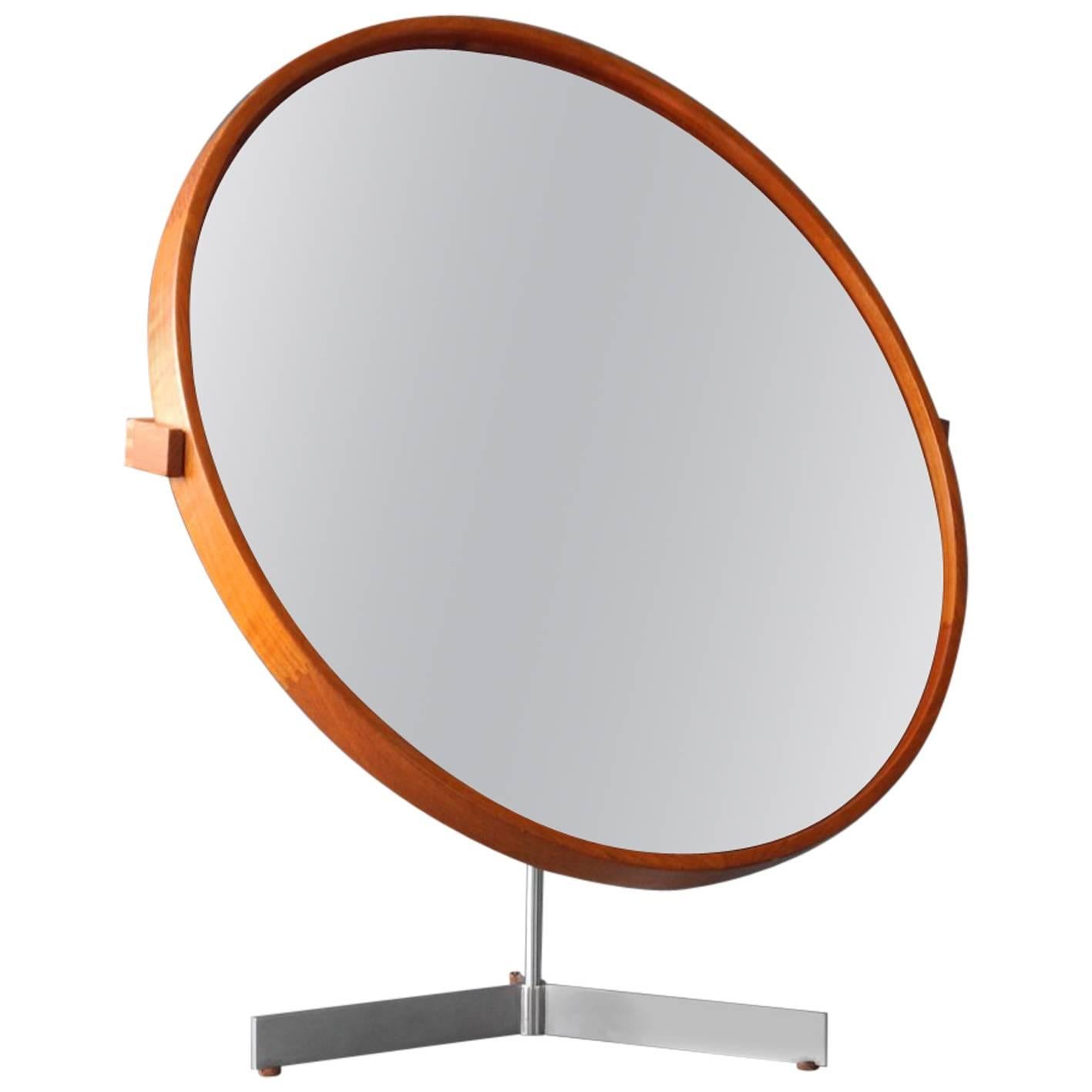 1960s Teak Table Mirror of Luxusvittsjö Sweden Uno & Östen Kristiansson For Sale