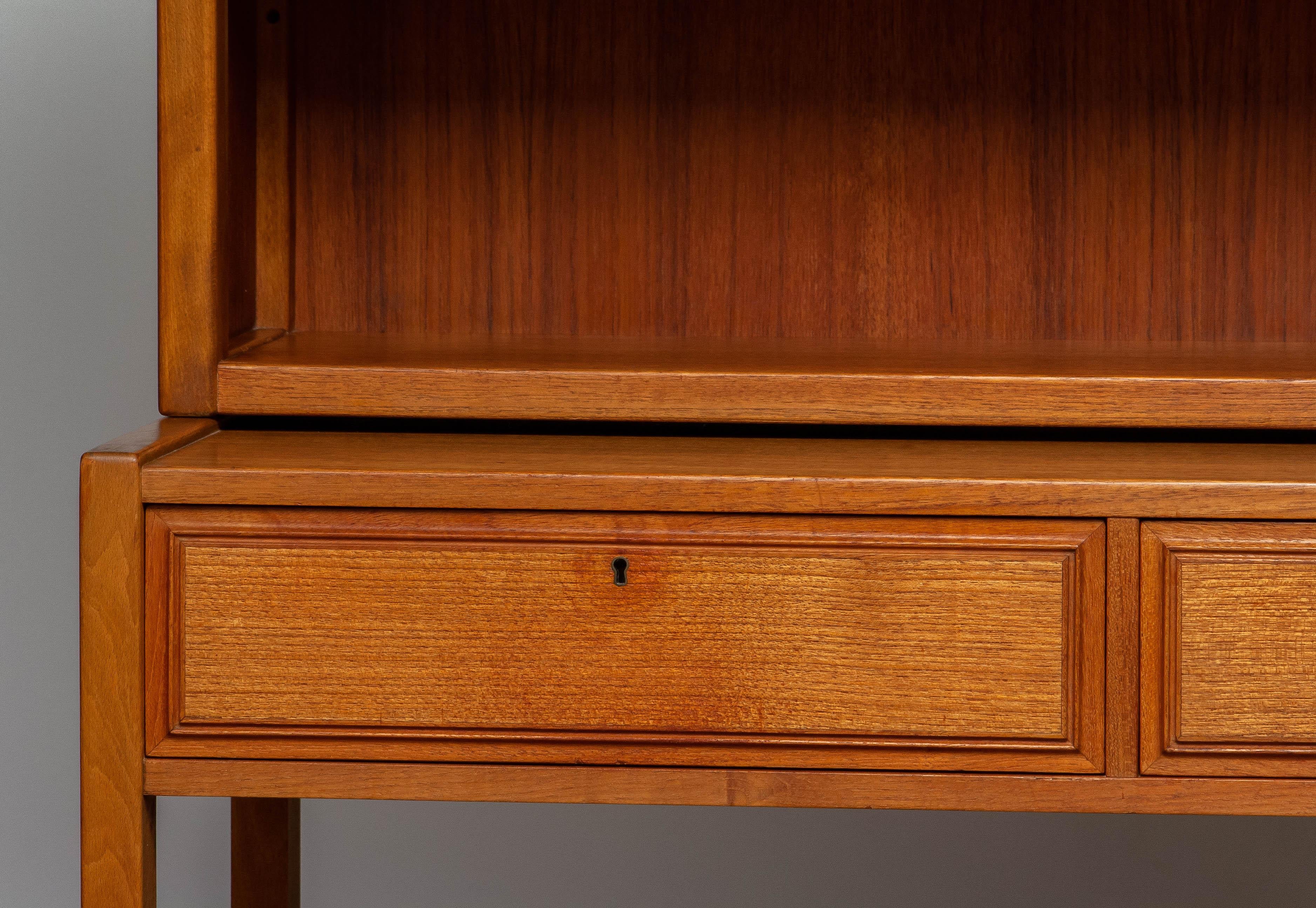 Mid-20th Century 1960s Teak Table Model Bookcase By Carl Axel Acking for Bodafors, Sweden For Sale